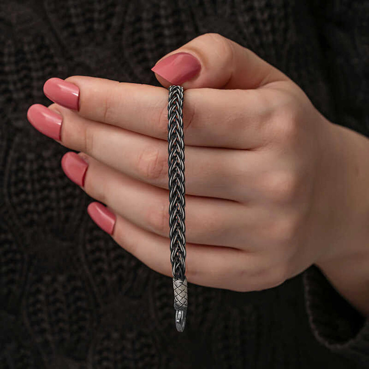 STİLLOVE Gümüş Kazaziye Örgü Bileklik