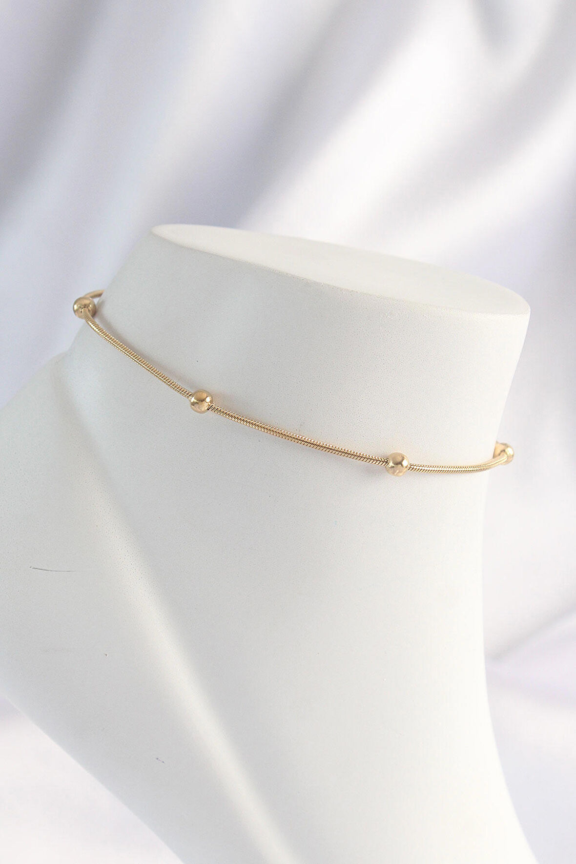 STİLLOVE 316L Çelik Gold Renk Minimal Topçuk Model Halhal