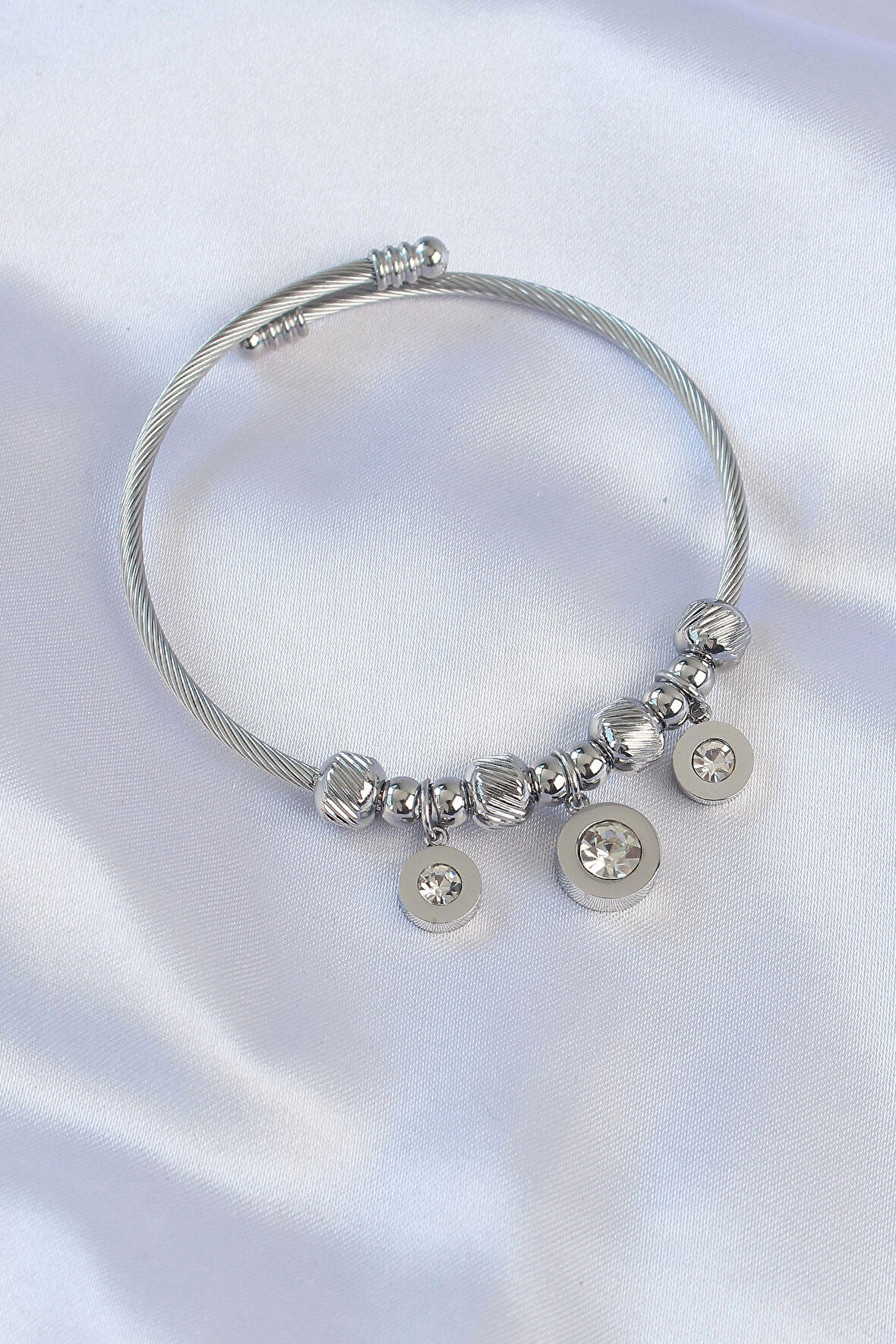 STİLLOVE 316L Çelik Gümüş Renk Zirkon Taşlı Cartier Model Charm Bileklik