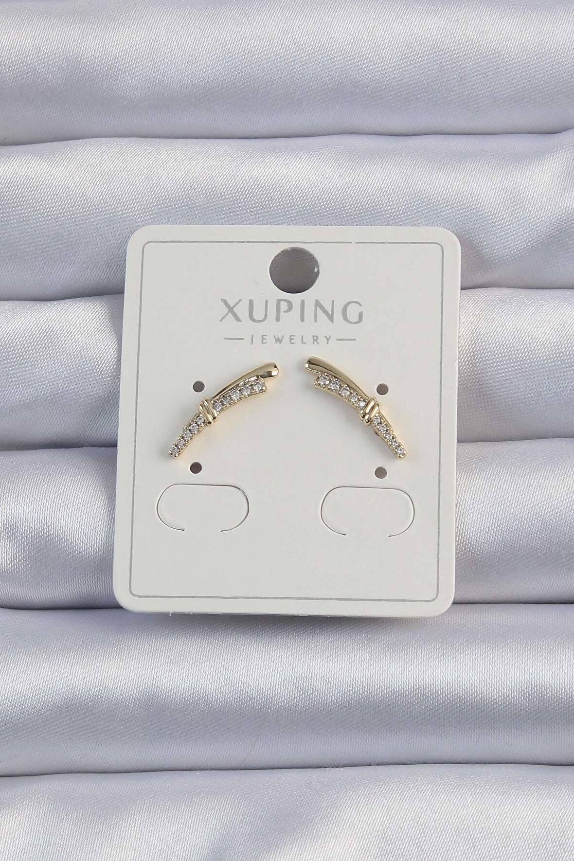 STİLLOVE Xuping Gold Renk Zirkon Taşlı Küpe