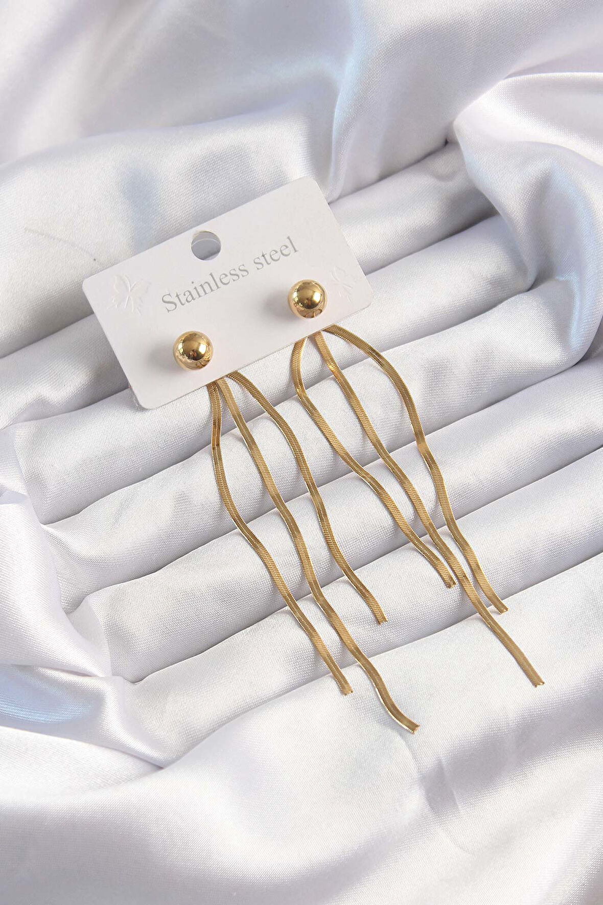 STİLLOVE 316L Çelik Gümüş Renk Zincir Kehribar Boncuk Model Kadın Kolye