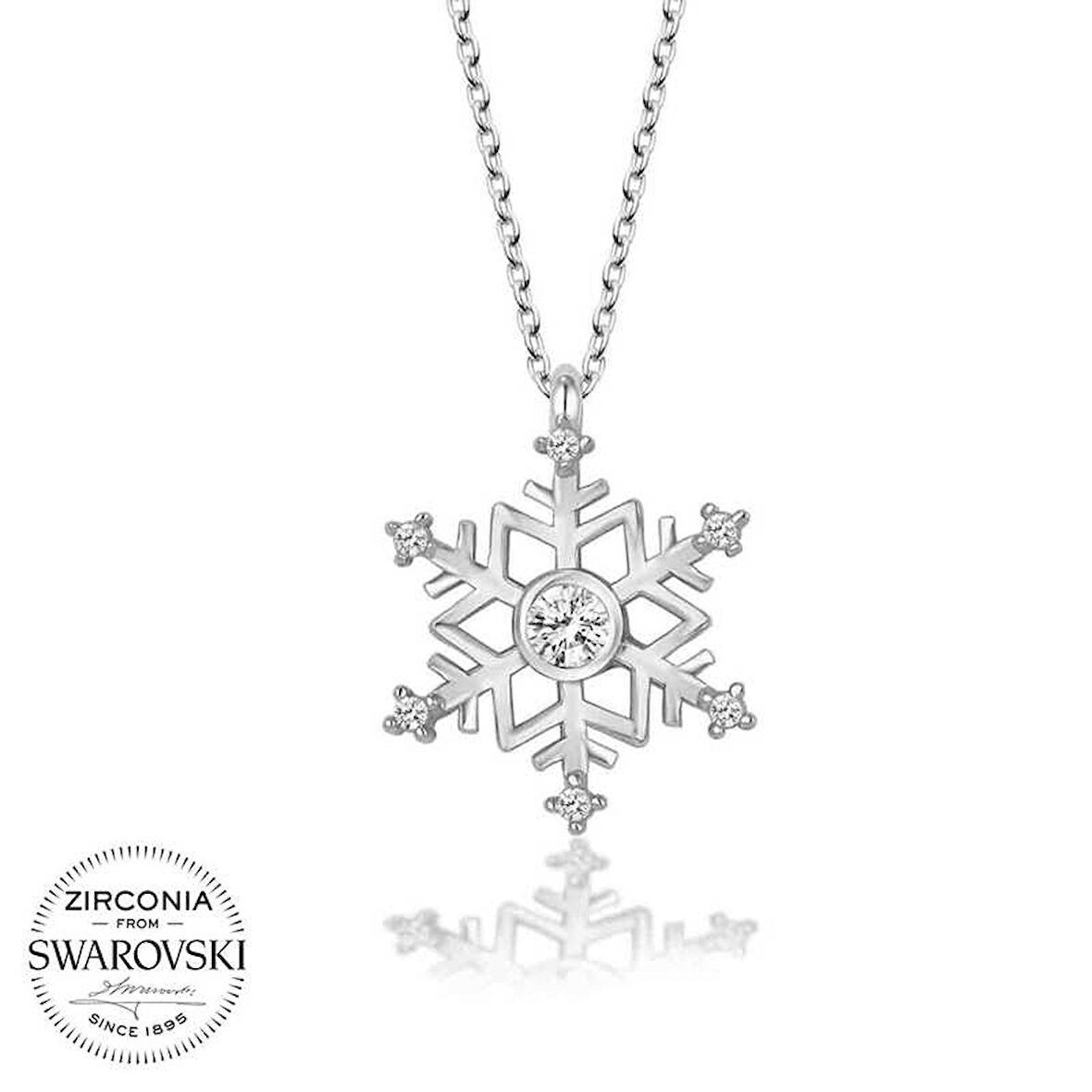STİLLOVE Swarovski Taşlı Gümüş Kartanesi Bayan Kolye