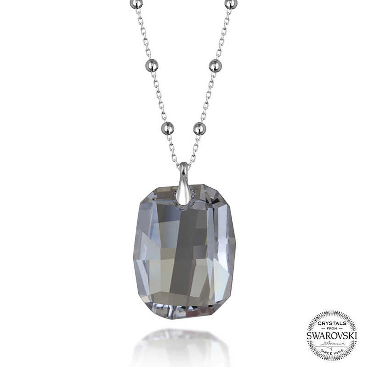 STİLLOVE Swarovski Crystal Taşlı Top Zincir Baget Gümüş Kadın Kolye