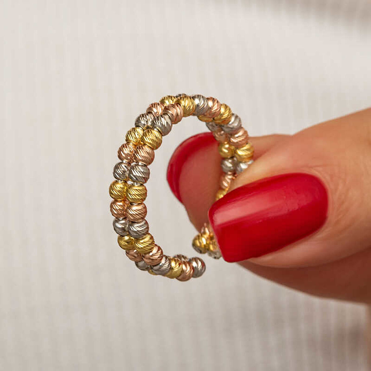 STİLLOVE Gümüş İki Sıralı Dorika Kadın Yüzük