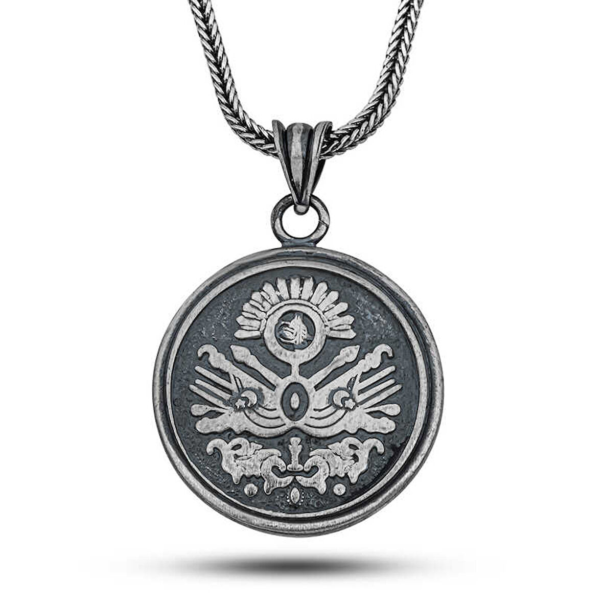 Gümüş Osmanlı Devlet Armalı Cevşen Kolye SL12591