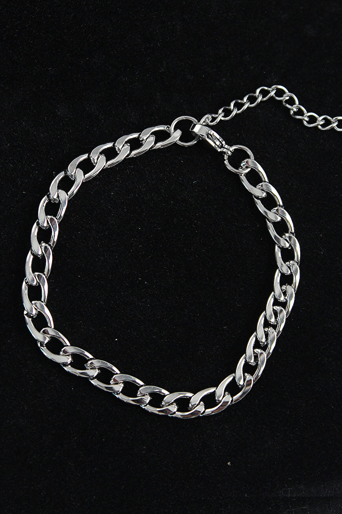 316L Çelik Kalın Klasik Model Gümüş Renk Erkek Bileklik