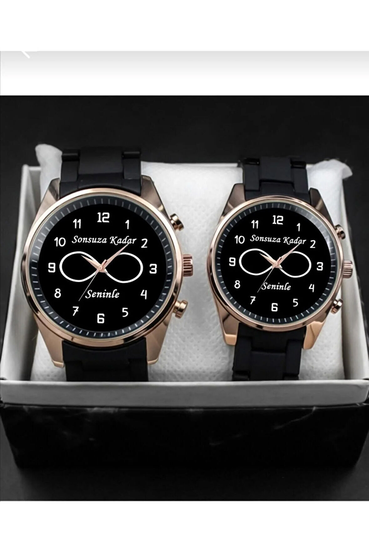 Çift Saatleri Sevgili Saati Bay Çift Kol Saatleri Siyah Sevgililer Günü Hediyesi