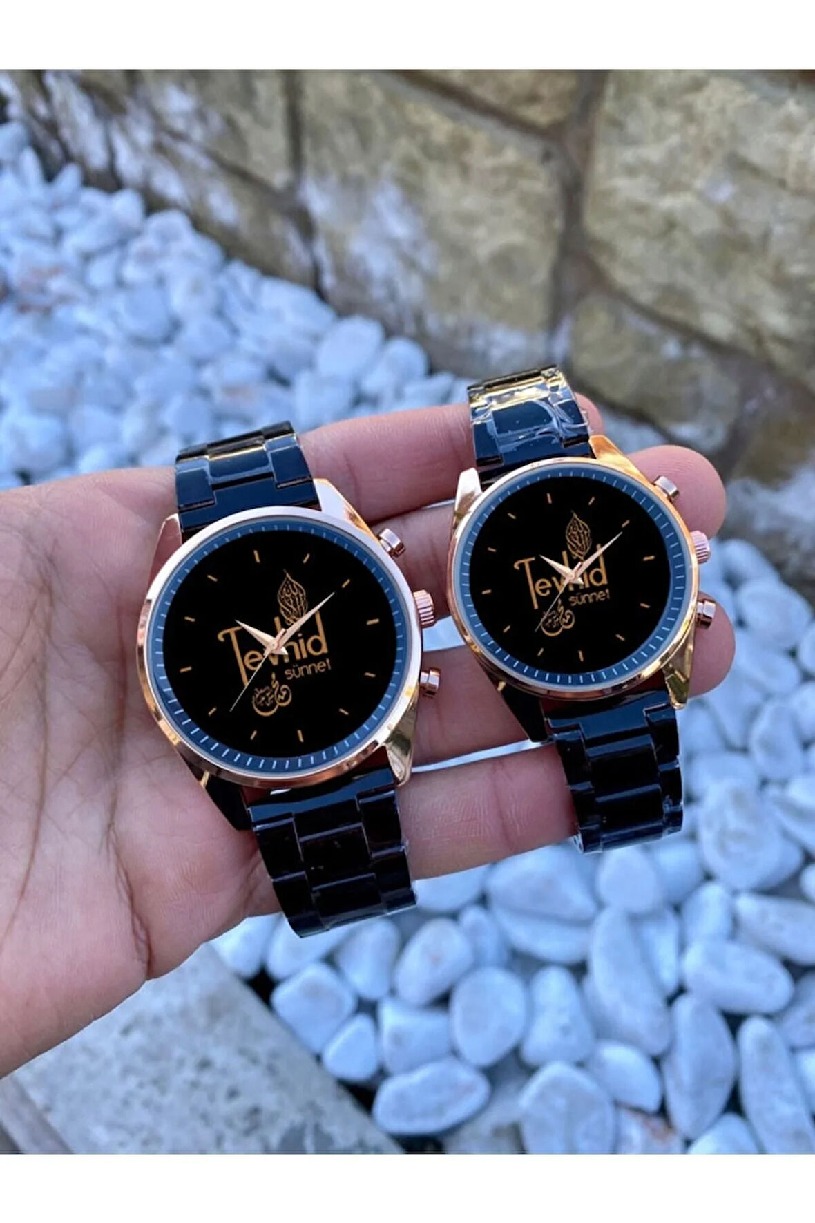 Çift Saatleri Tevhid Yazılı Trend Model Çift Sevgili Saatleri