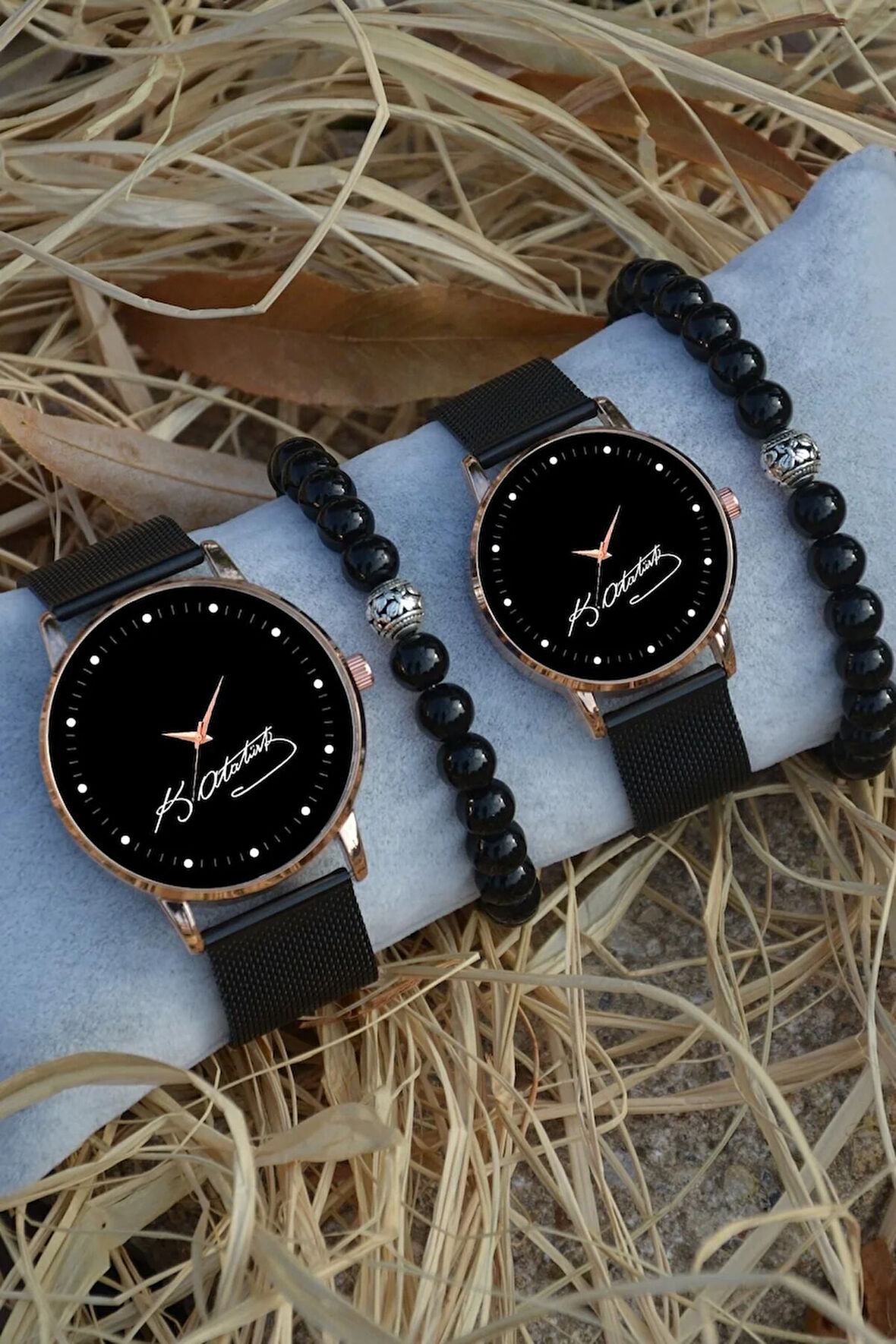 Çift Saatleri Sevgili Saatleri Sade Atatürk Imzalı Çift Kol Saatleri