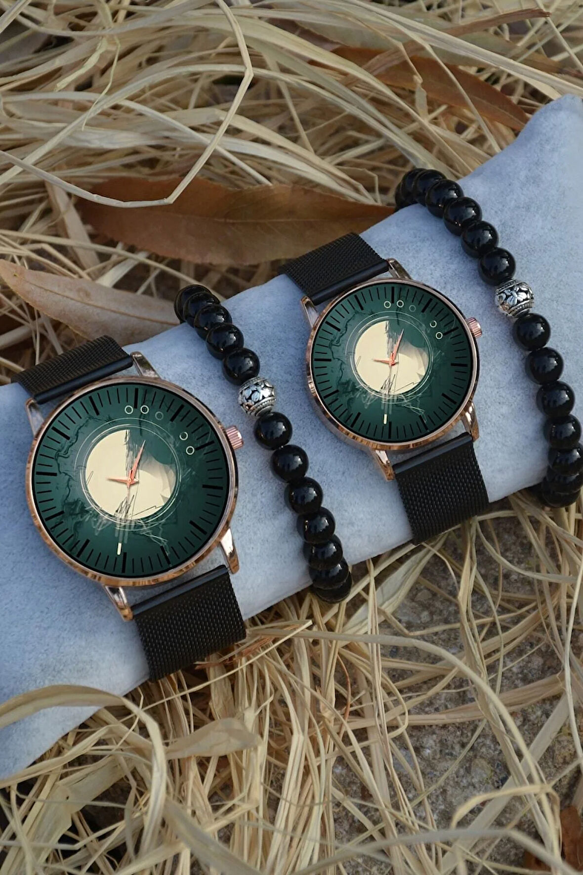 Çift Saatleri Sevgili Saati Yarım Ay Tasarımlı Çift Kol Saatleri