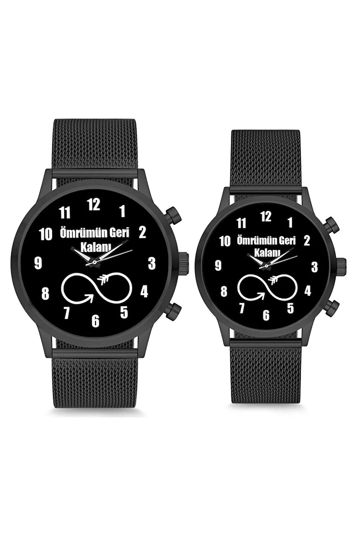 Çift Saatleri Sevgili Saati Siyah Ömrümün Geri Kalanı Çift Kol Saati
