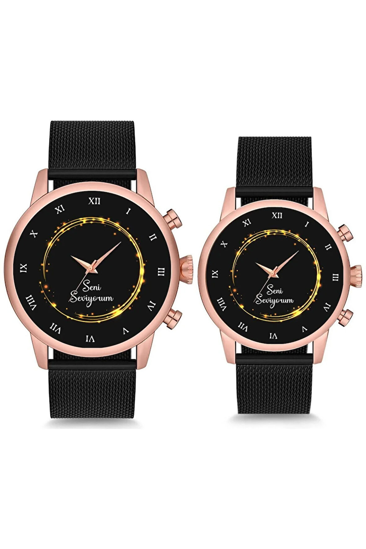 Çift Saatleri Sevgili Saati Seni Seviyorum Romen Rakam Çift Kol Saati