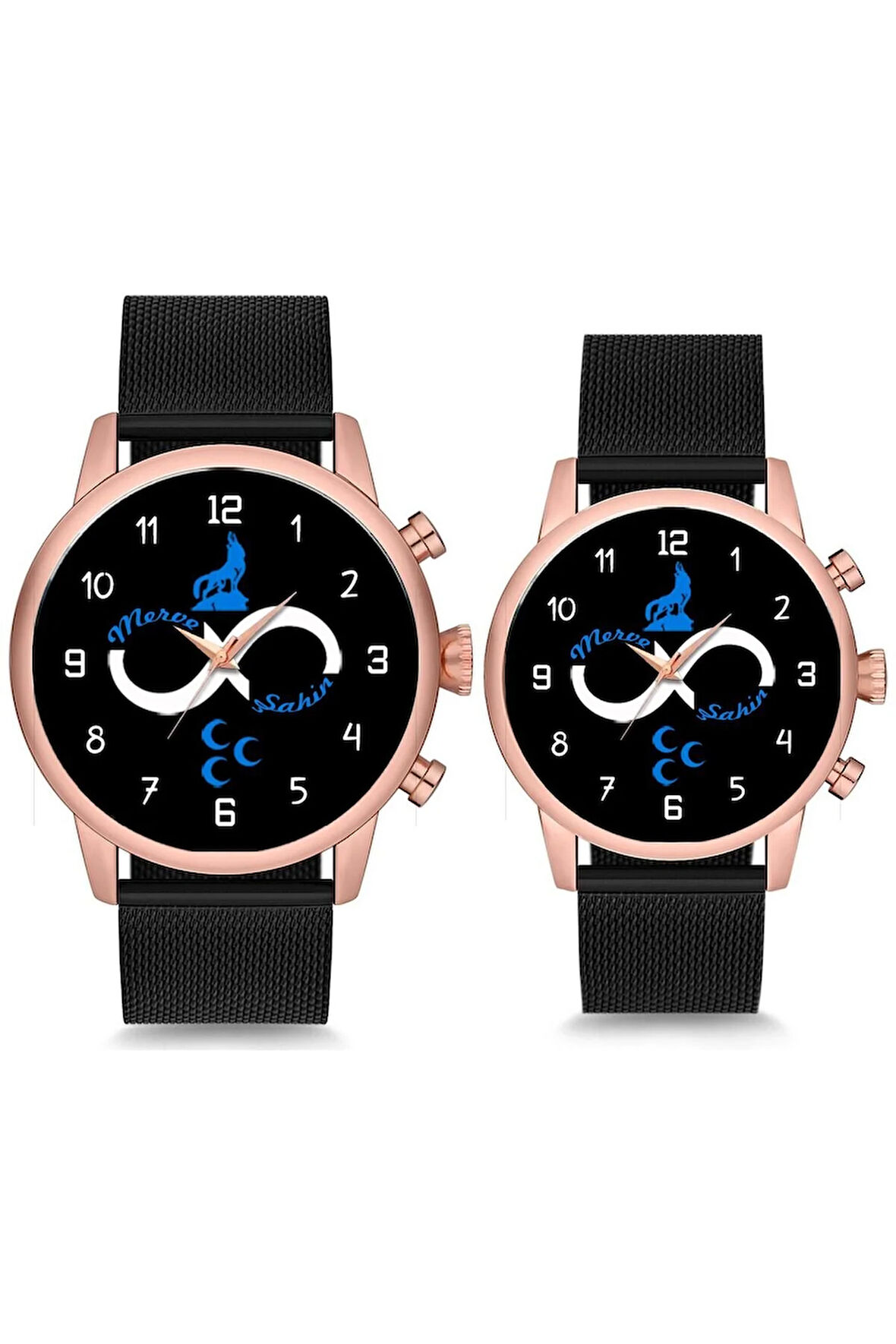 Çift Saatleri Sevgili Saati Bozkurt İsimli ve Tarihli Çift Kol Saatleri