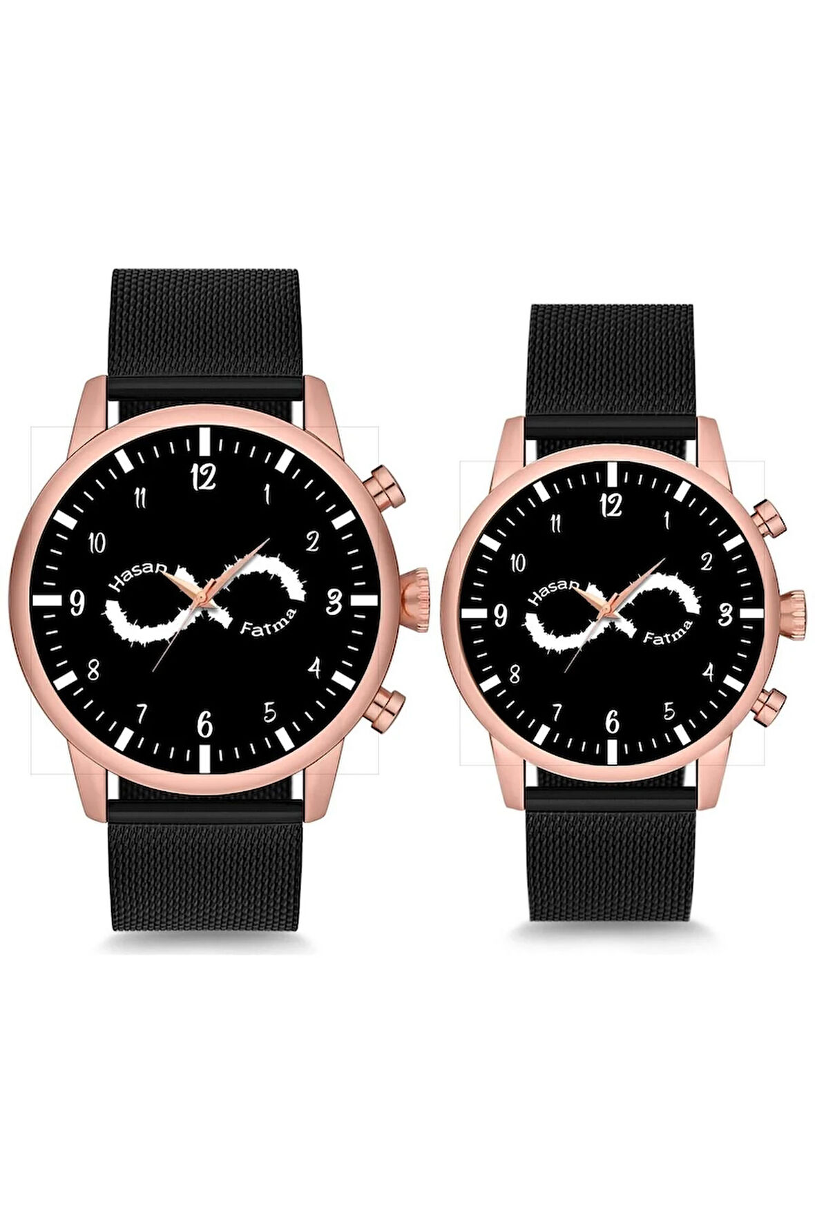 Çift Saatleri Sevgili Saati Sonsuzluk İsimli ve Tarihli Çift Kol Saatleri