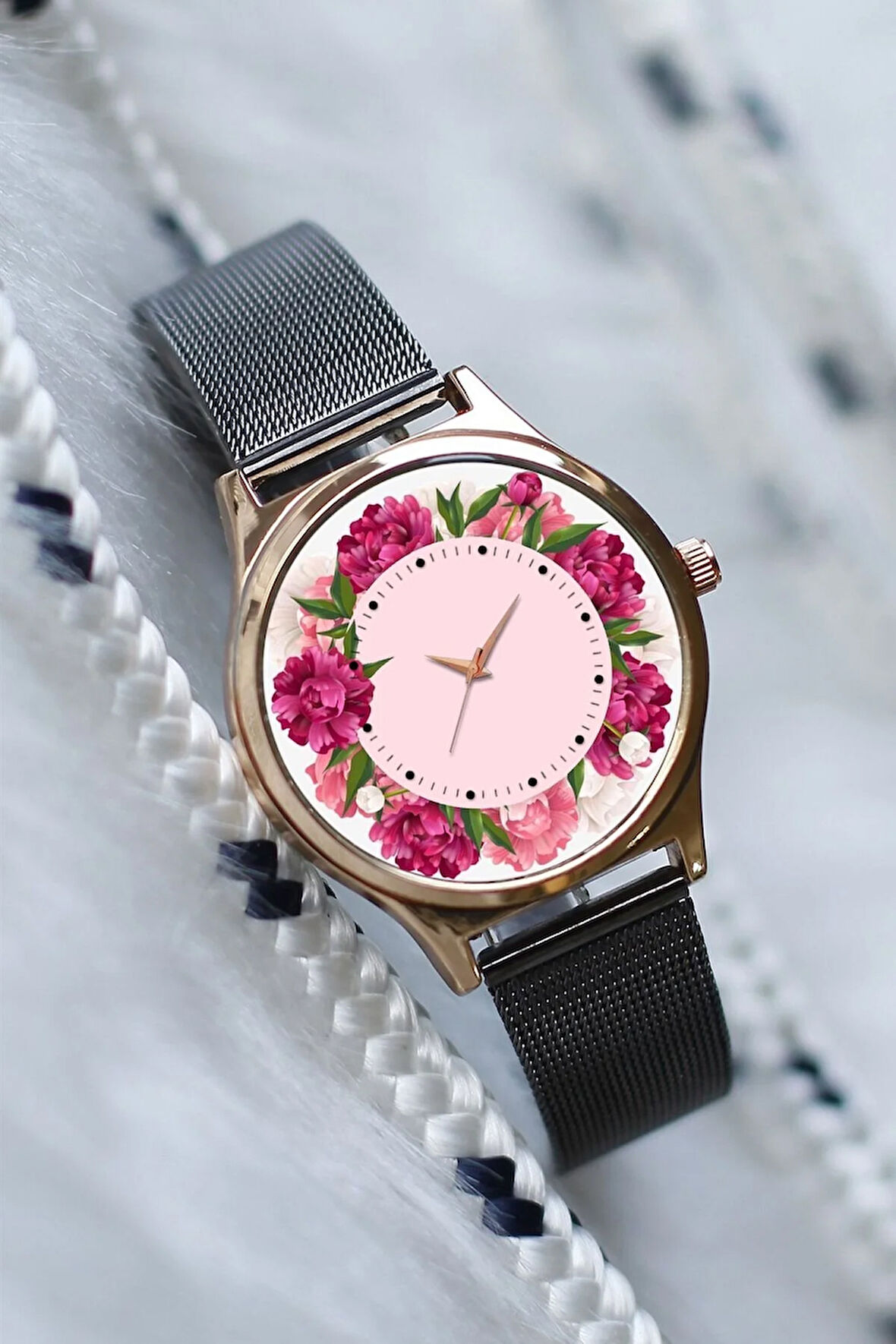 Kadın Kol Saati Pembe Gül Kol Saati