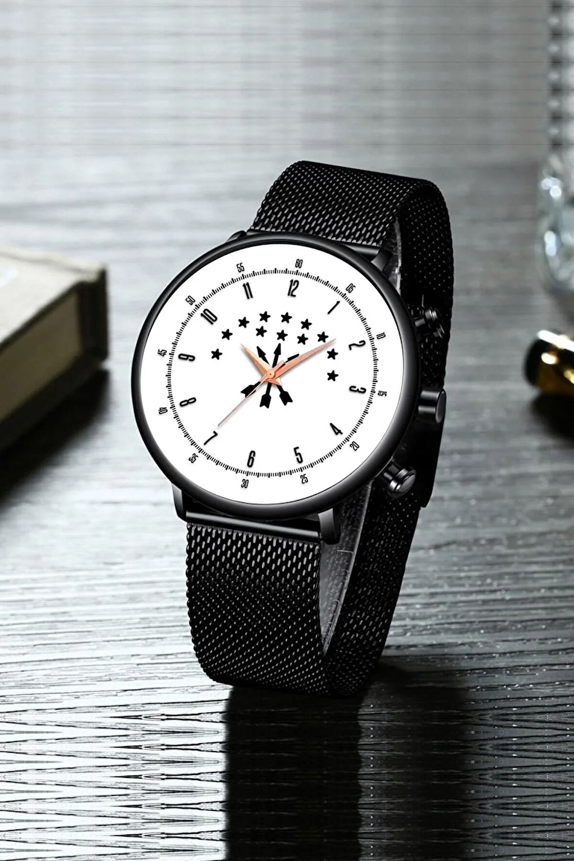 Çerkez Erkek Kol Saati | Çerkez Amblemli Beyaz Erkek Kol Saati