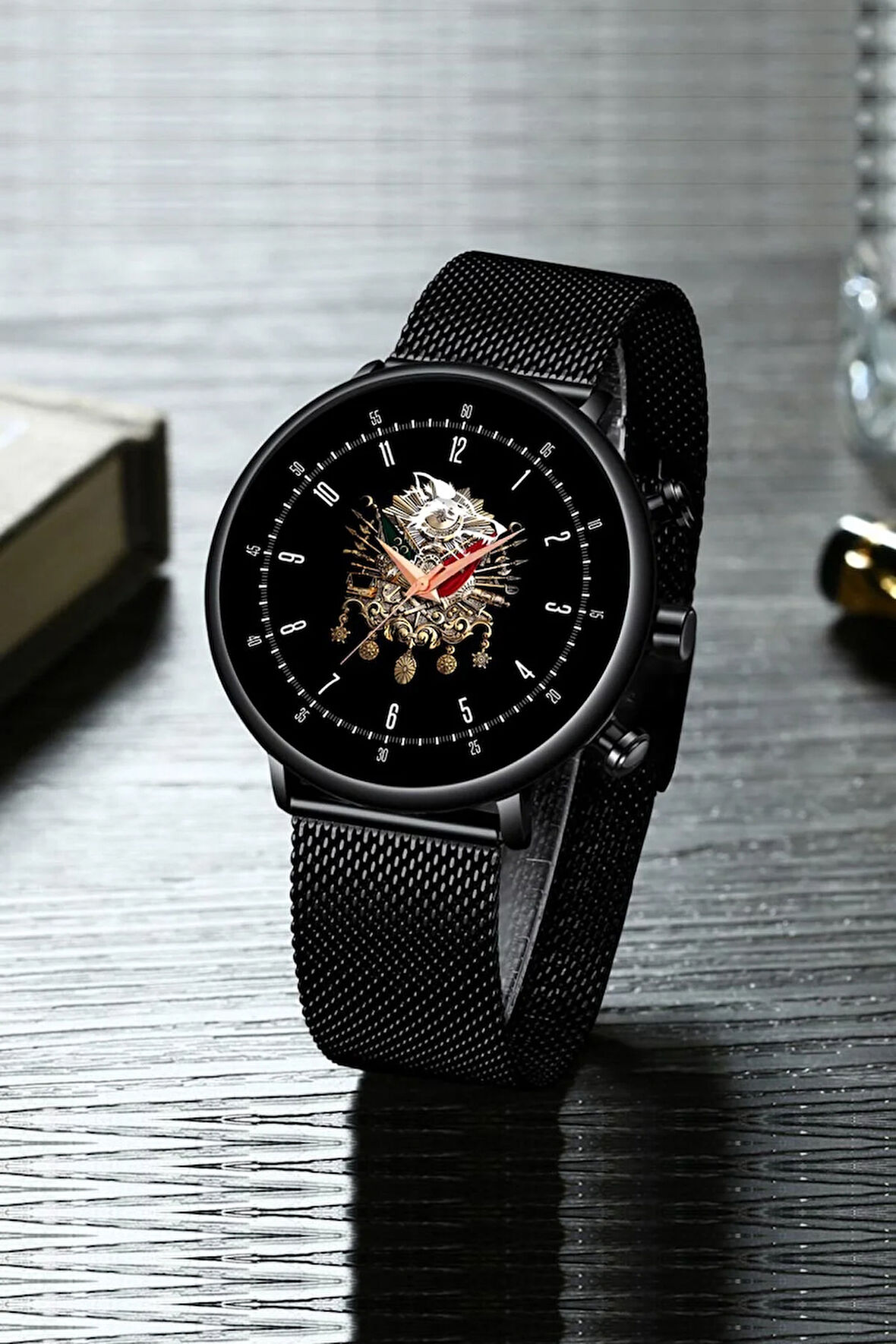 Osmanlı Tuğrası Siyah Erkek Kol Saati