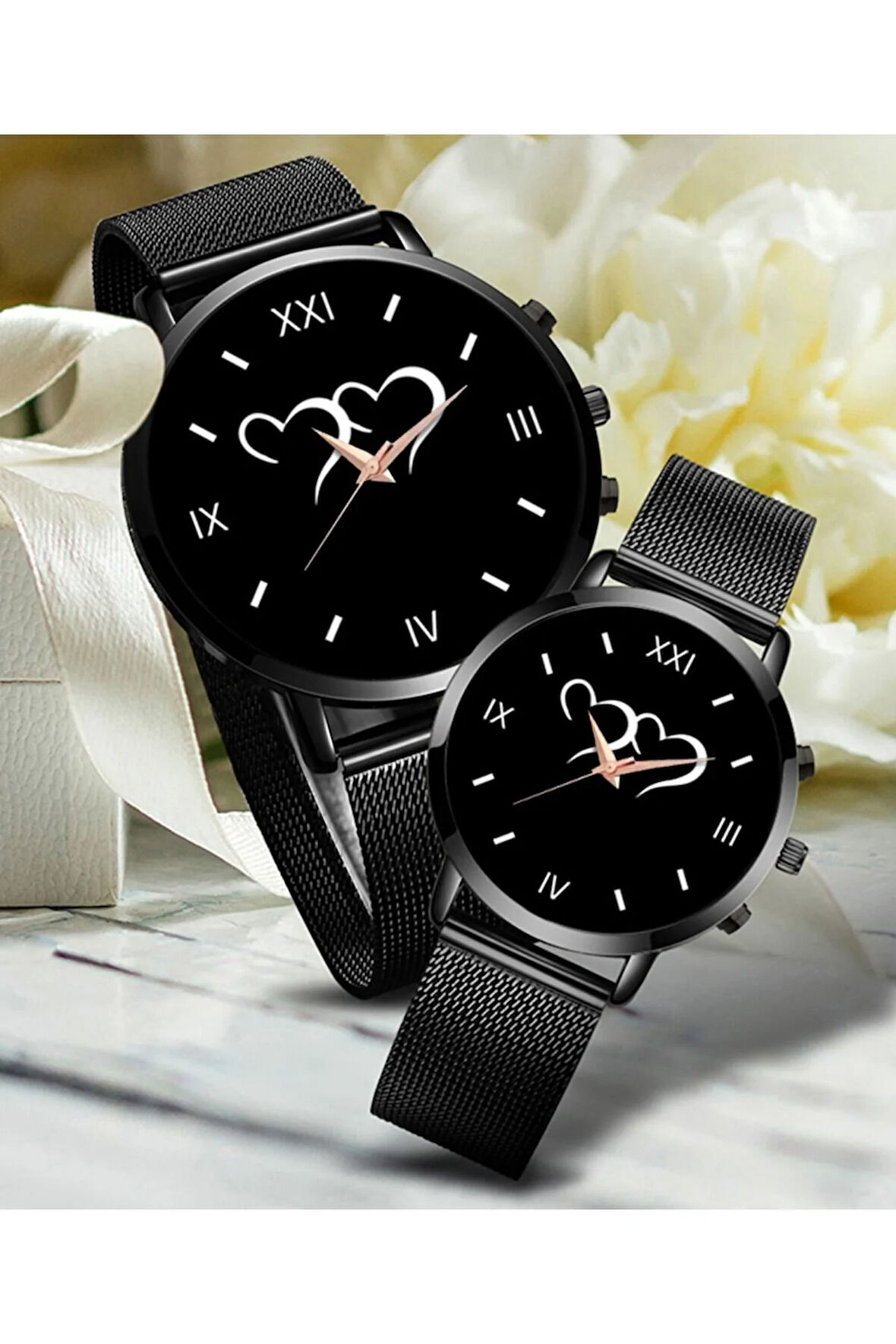 Çift Saatleri Sevgili Saatleri Kalpli Çift Kol Saatleri Sevgililer Günü Hediyesi
