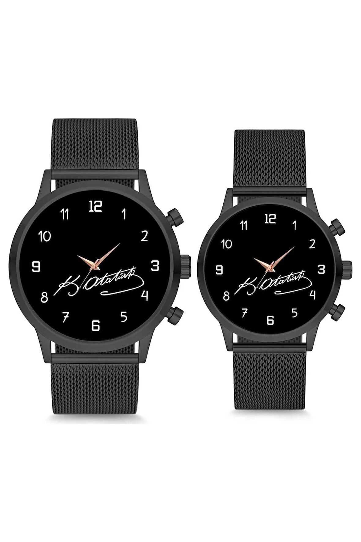 Çift Saatleri Sevgili Saati Mustafa Kemal Atatürk İmzalı Çift Kol Saati Bay Sevgililer Günü