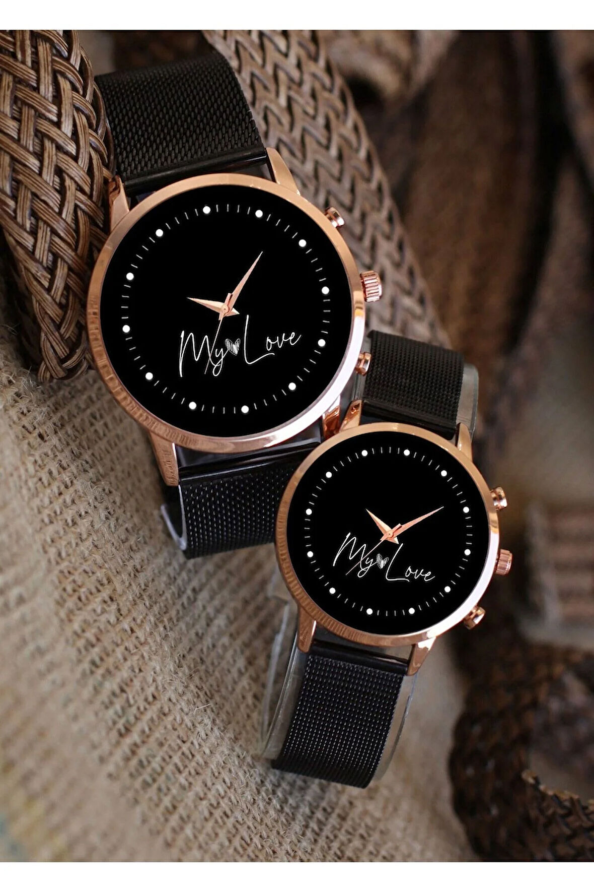 Çift Saatleri Sevgili Saatleri Siyah Sade Bay Çift Kol Saatleri Sevgililer Günü Hediyesi