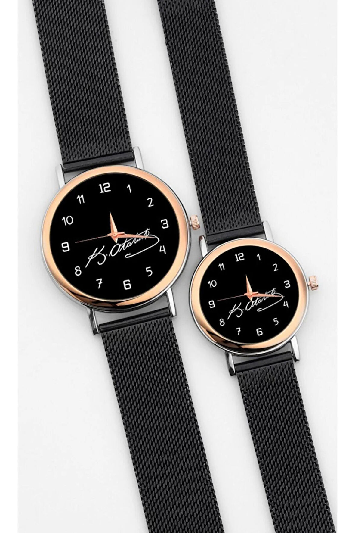 Çift Saatleri Mustafa Kemal Atatürk İmzalı Sevgili Çift Kol Saatleri Sevgililer Günü Hediyesi