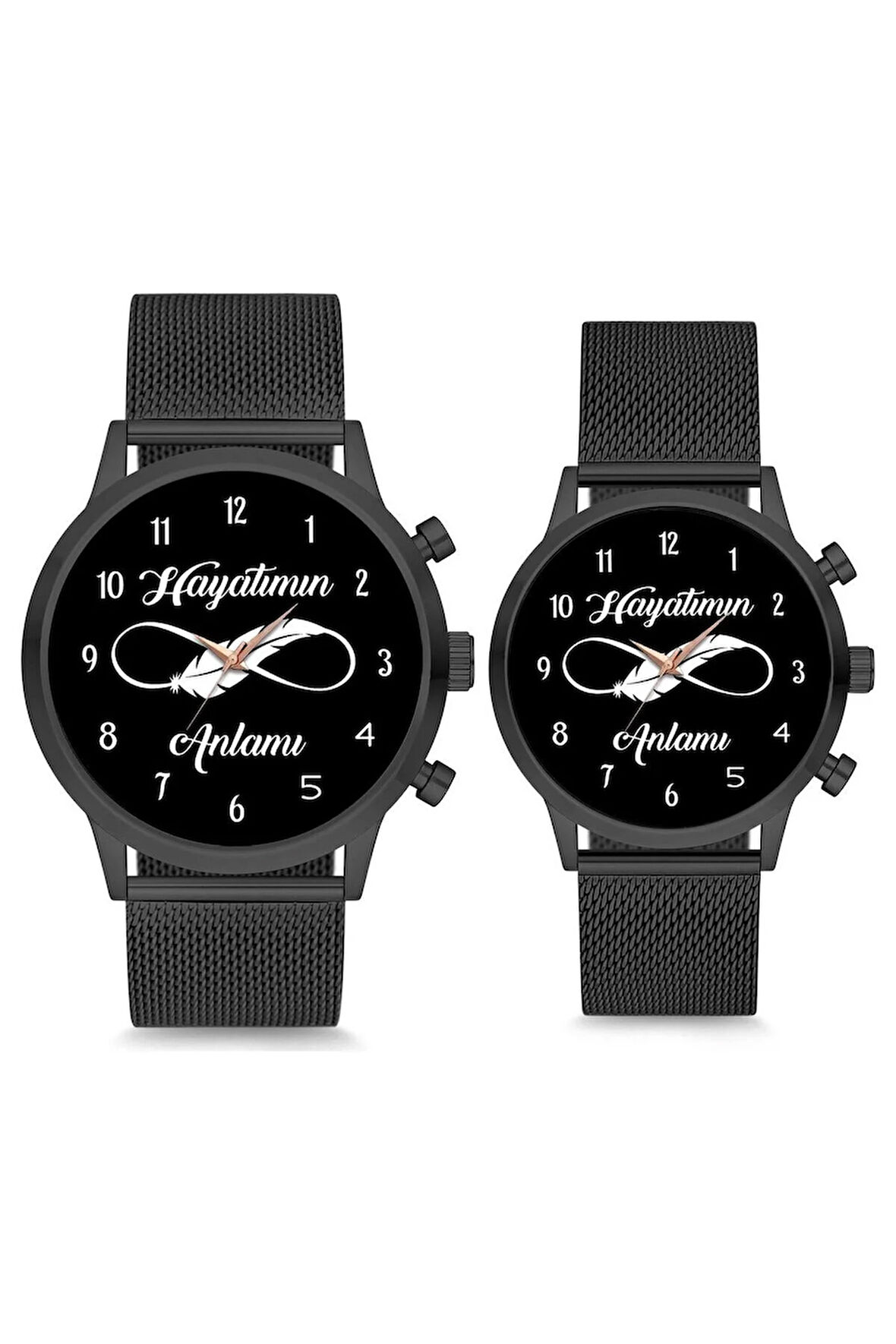 Çift Saatleri Sevgili Saatleri Hayatımın Anlamı Siyah Bay Çift Kol Saati Sevgililer Günü