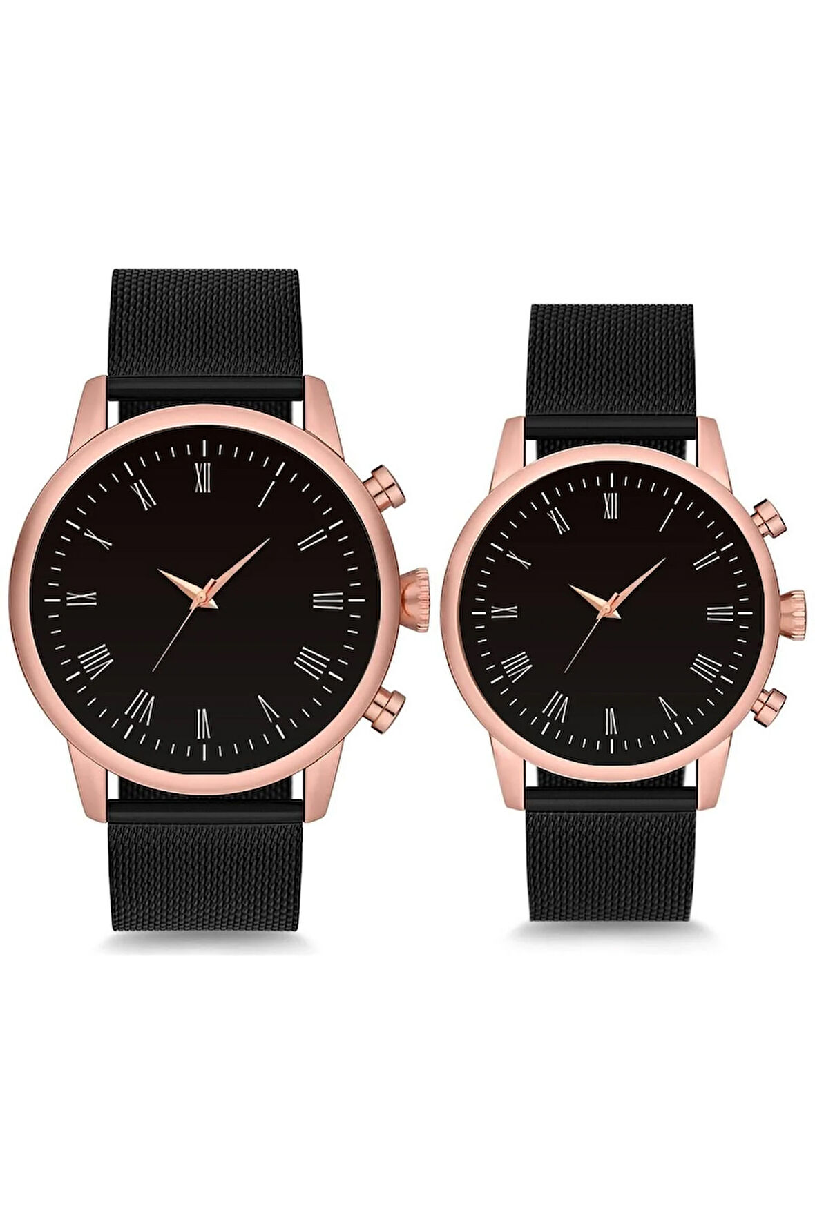 Çift Saatleri Sevgili Saati Şık Romen Rakam Çift Kol Saati