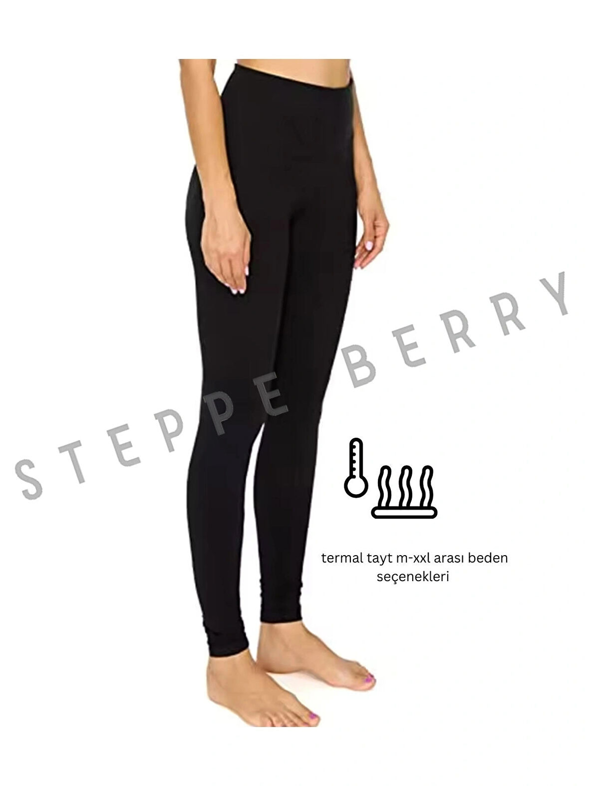Kadın Siyah Termal Tayt
