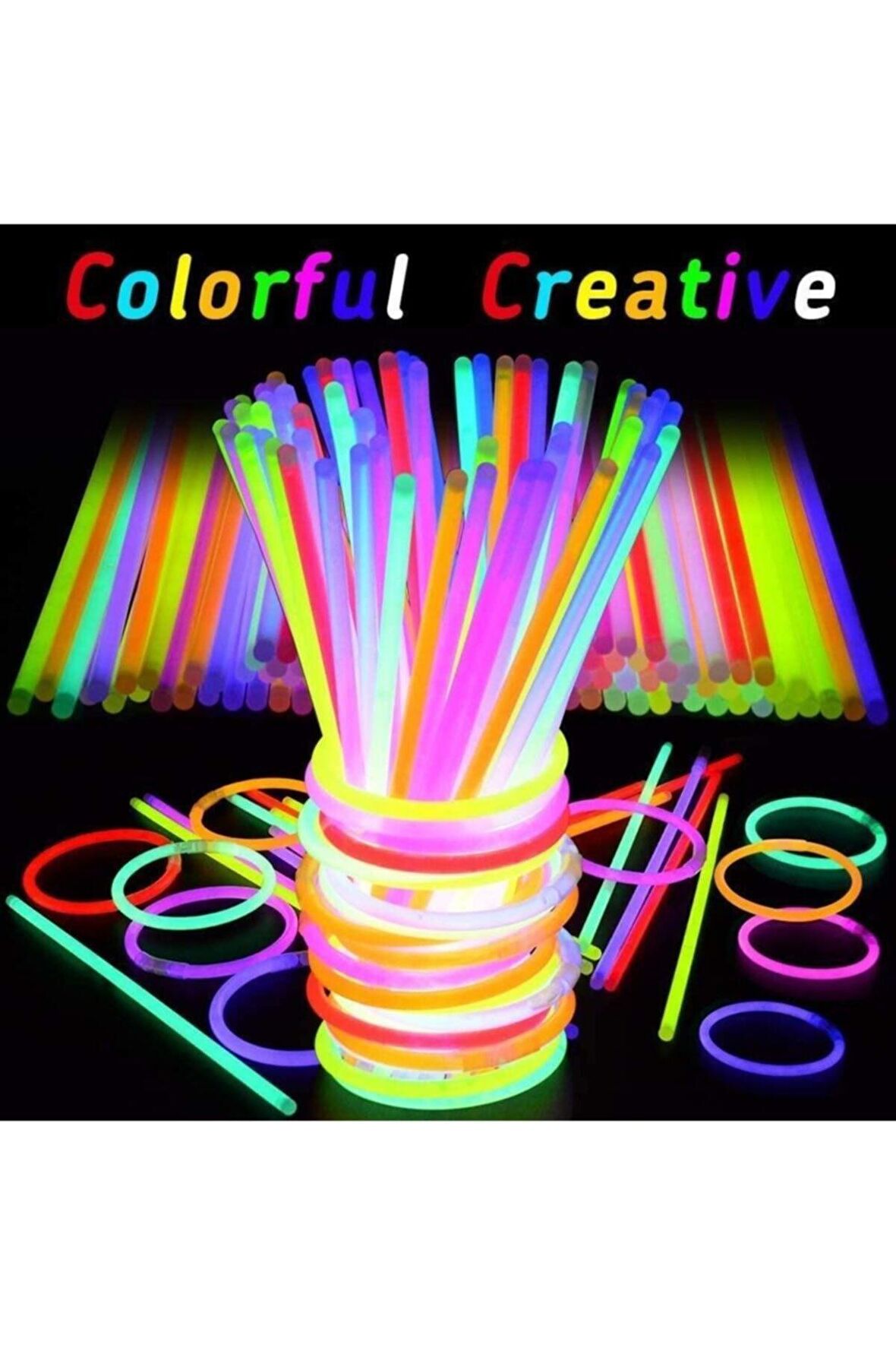 Fosforlu Çubuk Işıklı 50 Adet Glow Çubuk Işıklı Parti Aydınlatma Çubuk 24 Saat Boyunca Parlaklık