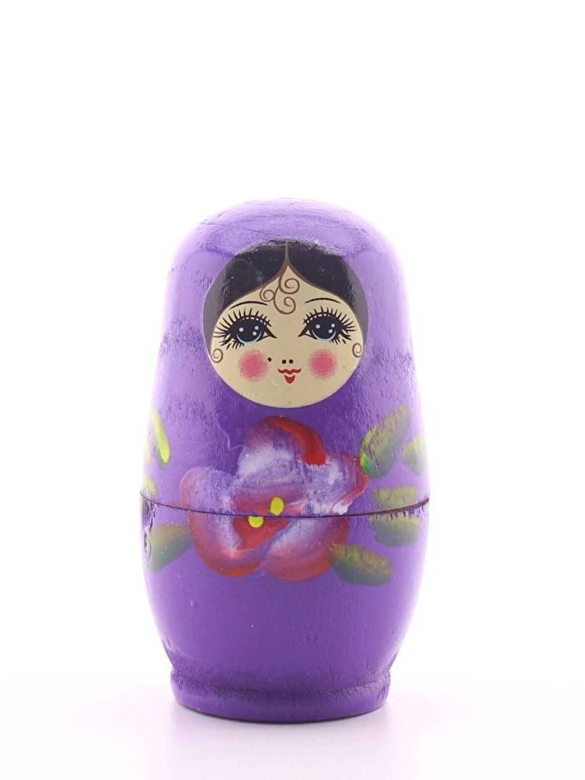 Sevgiliye Eşe Özel Günlere Hediye Ahşap Tombul İç İçe Matruşka Bebek Mor Set 4lü 