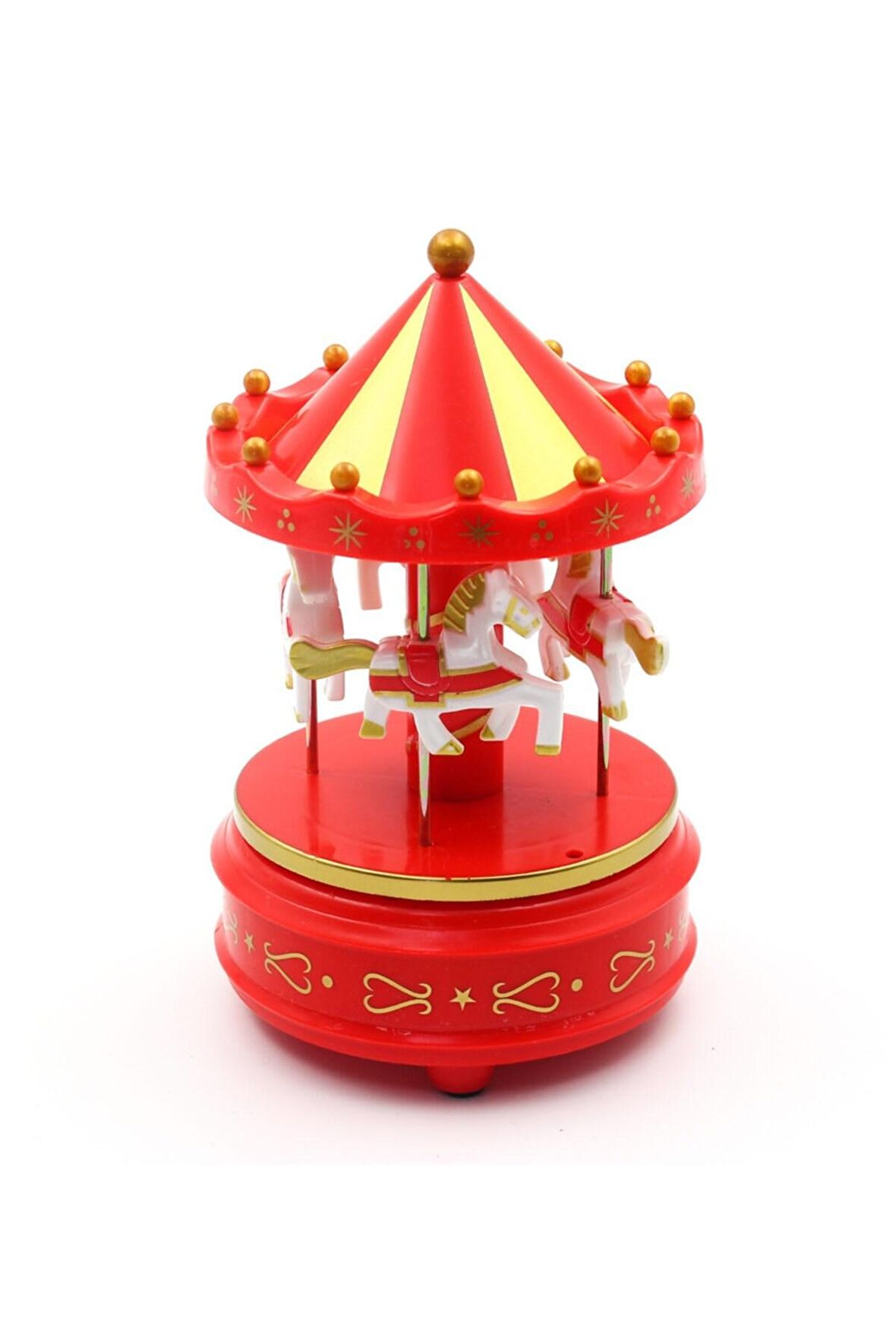 Sevgiliye Eşe Özel Günlere Hediye Nostaljik Atlı Karınca Dekoratif Müzik Kutusu Kırmızı 