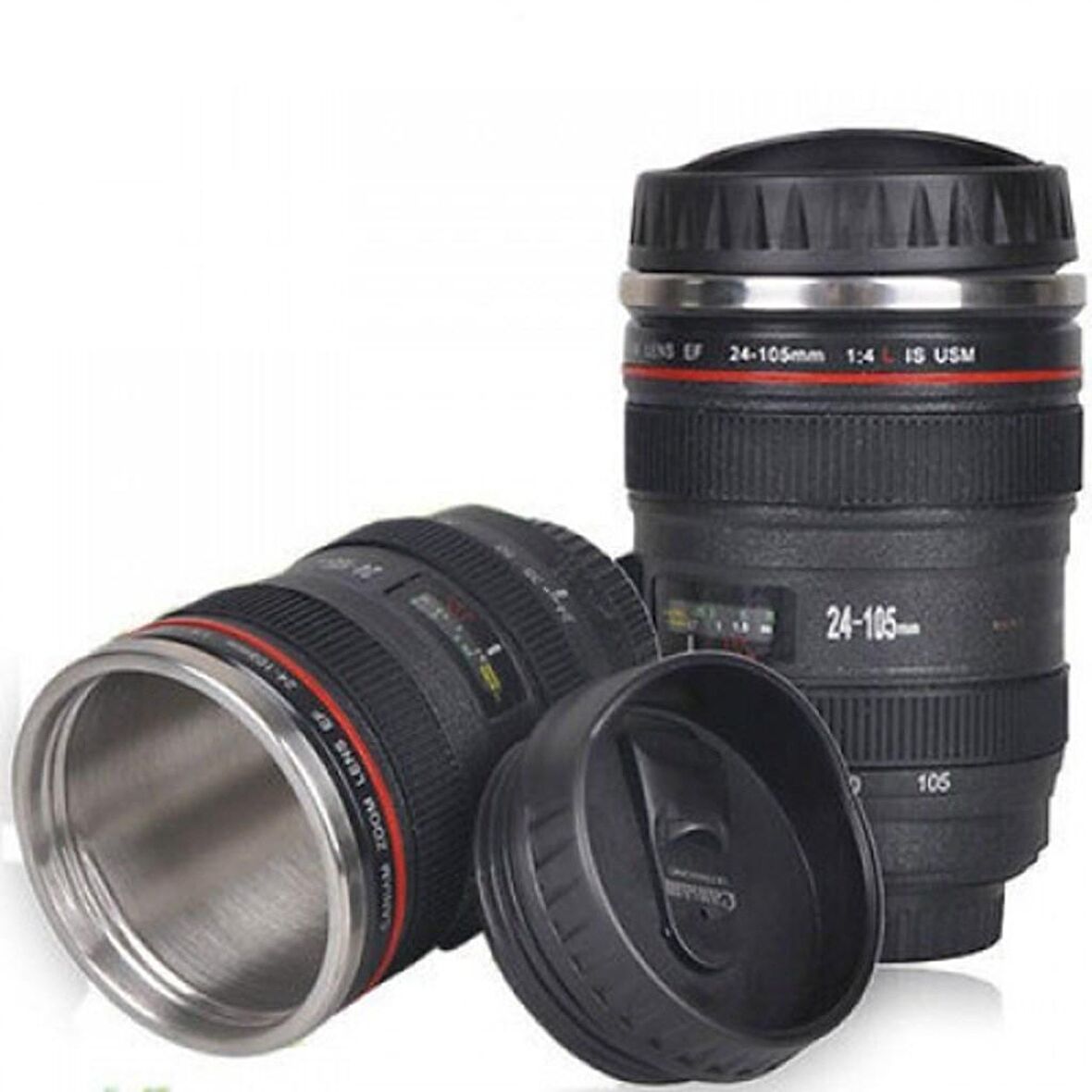 Dekoratif Kullanışlı Bardak Termos Objektif Görünümlü Lens Kupa Çelik Kahve Çay Termos Mug Bardak