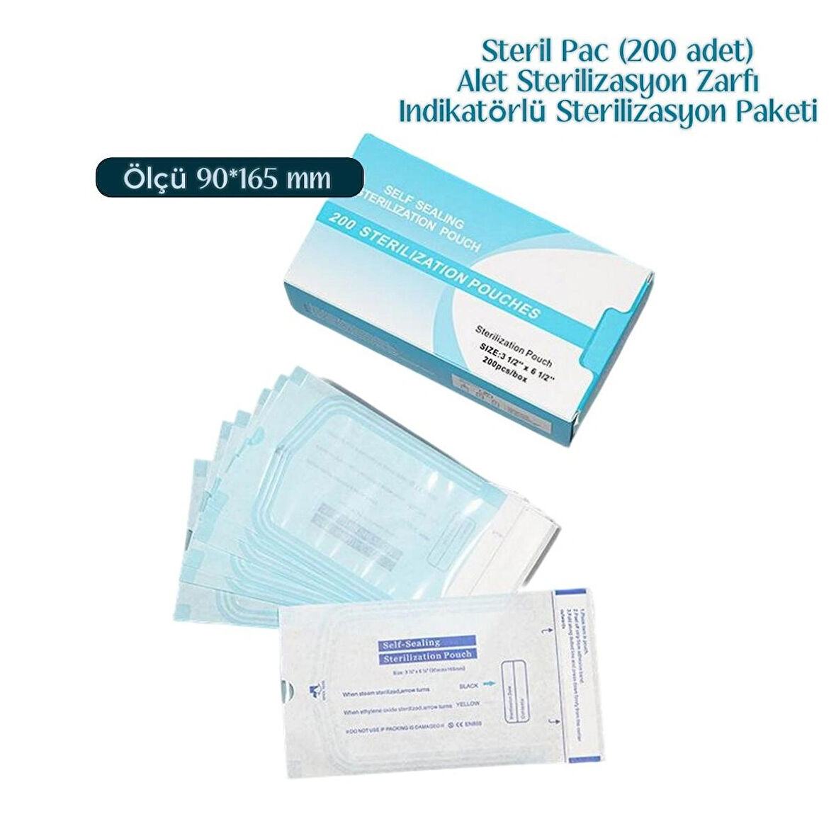 Manikür Tek Kullanımlık Tırnak, Alet Sterilizasyon Zarf Paket / Diş Hekimliği Tıbbi Sınıf Kağıt