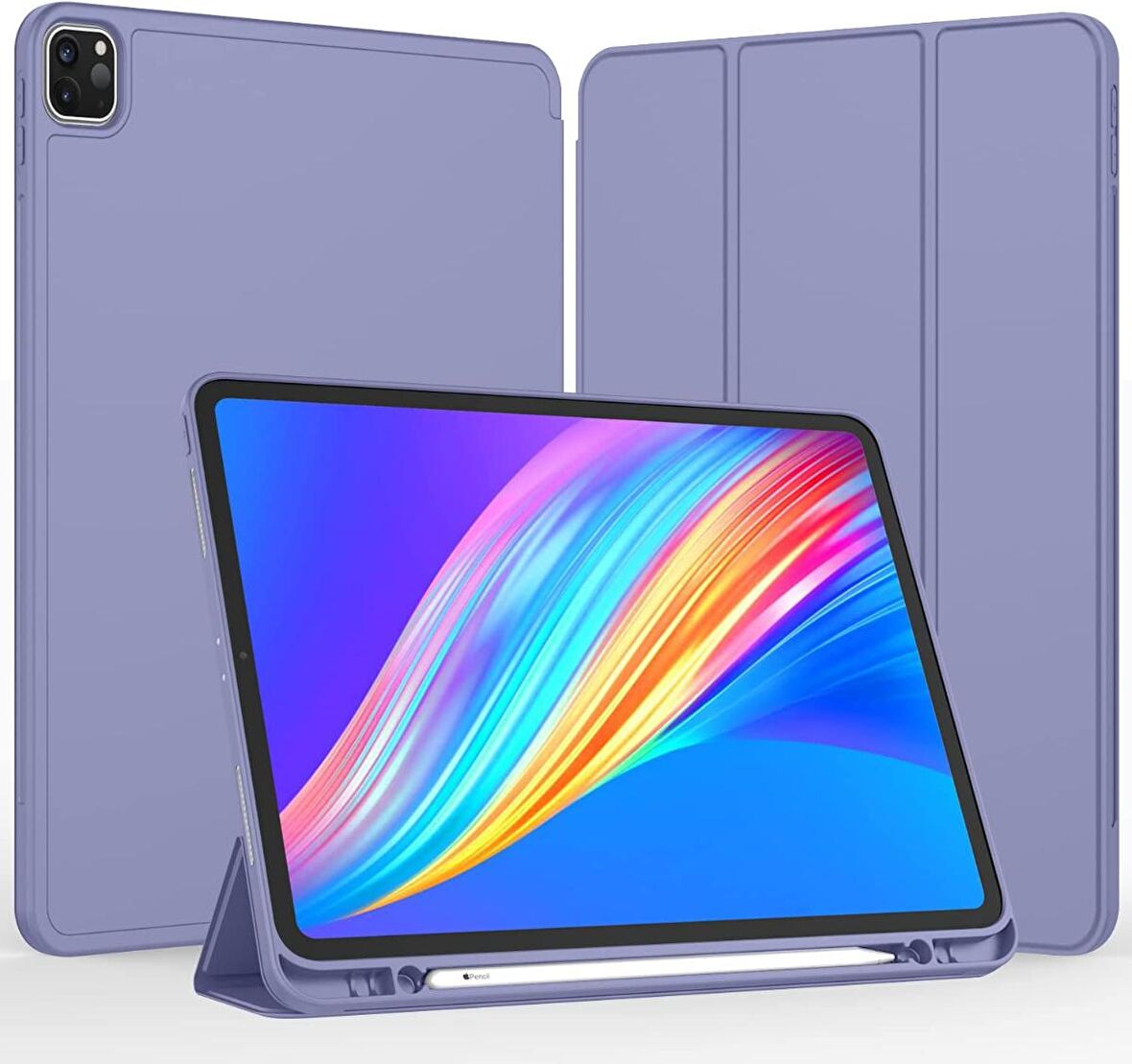 ESR Apple iPad Pro 12.9 5.Nesil 2021 A2378/79/2461/62 Seri Yatay Standlı Stromix Kalemlikli Kılıf- Kalem Şarjına Uygun