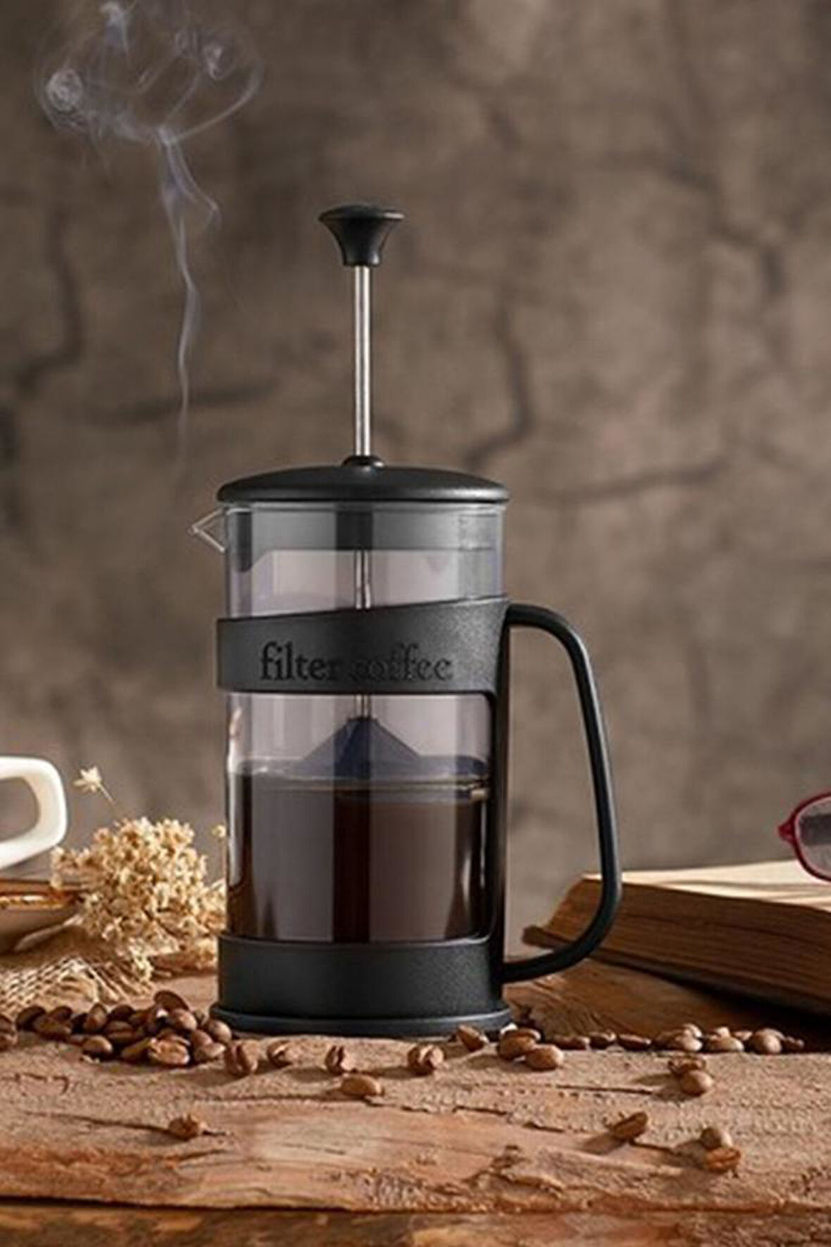 Simplicity 400mL French Press Kahve Ve Bitki Çayı Siyah