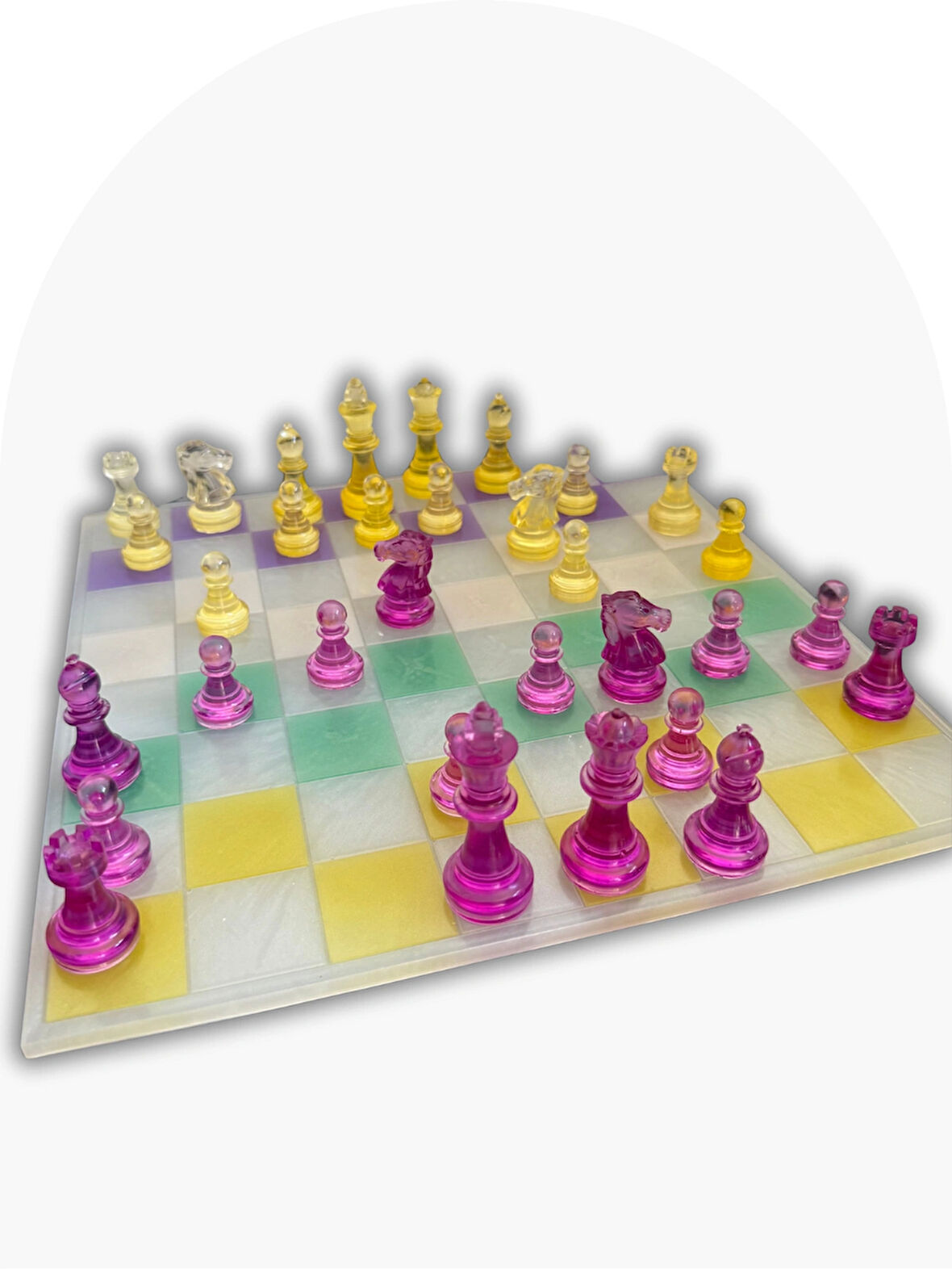 Renkli Tasarım Satranç 