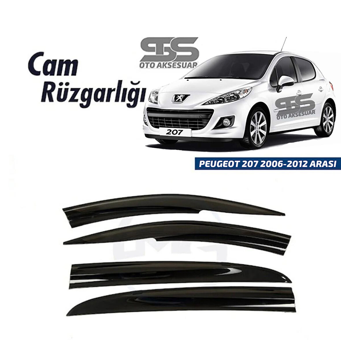 Cam Rüzgarlığı Peugeot 207 2006-2012 Arası Mügen Tip Piano Black