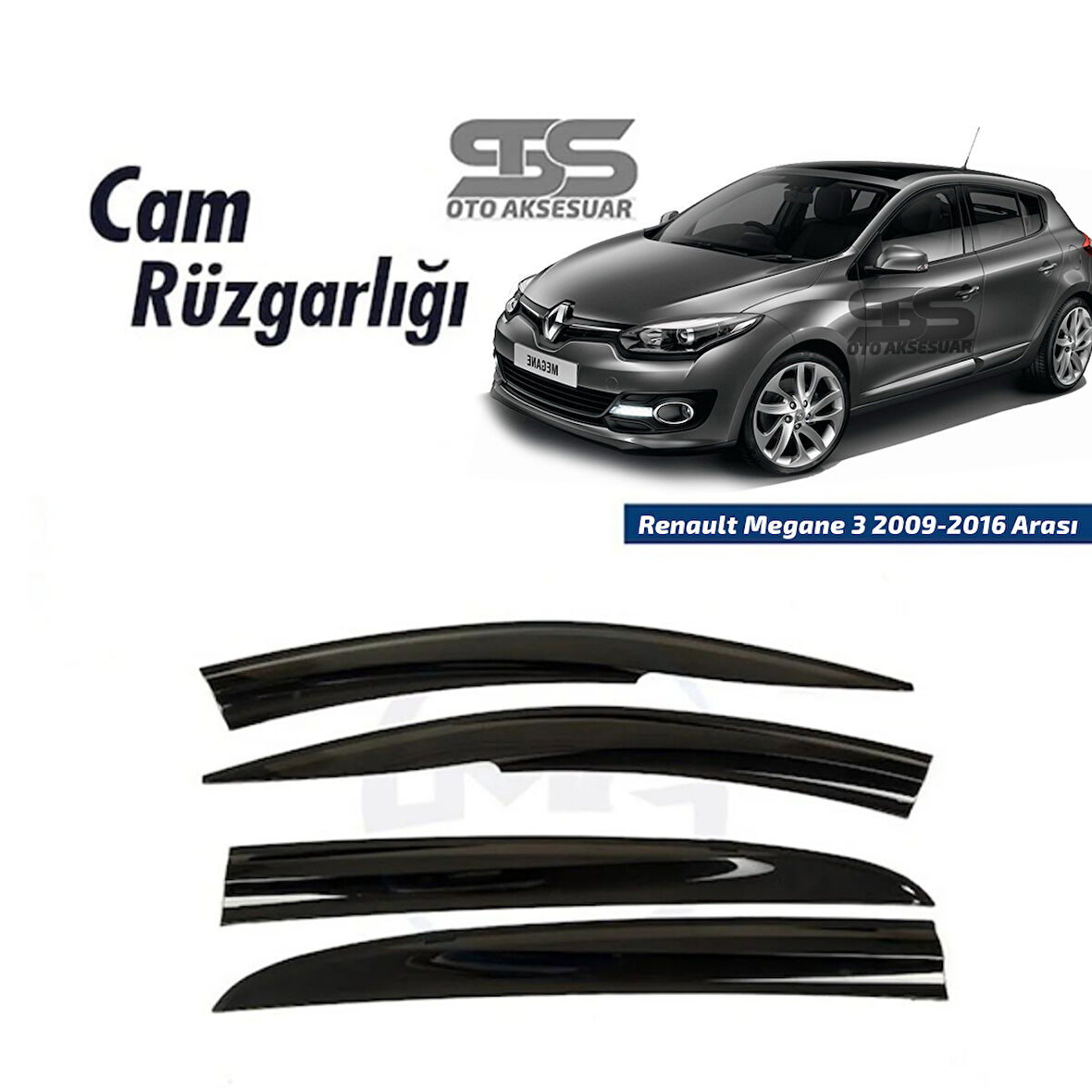 Cam Rüzgarlığı Renault Megane 3 2009-2016 Arası Mügen Tip Piano Black