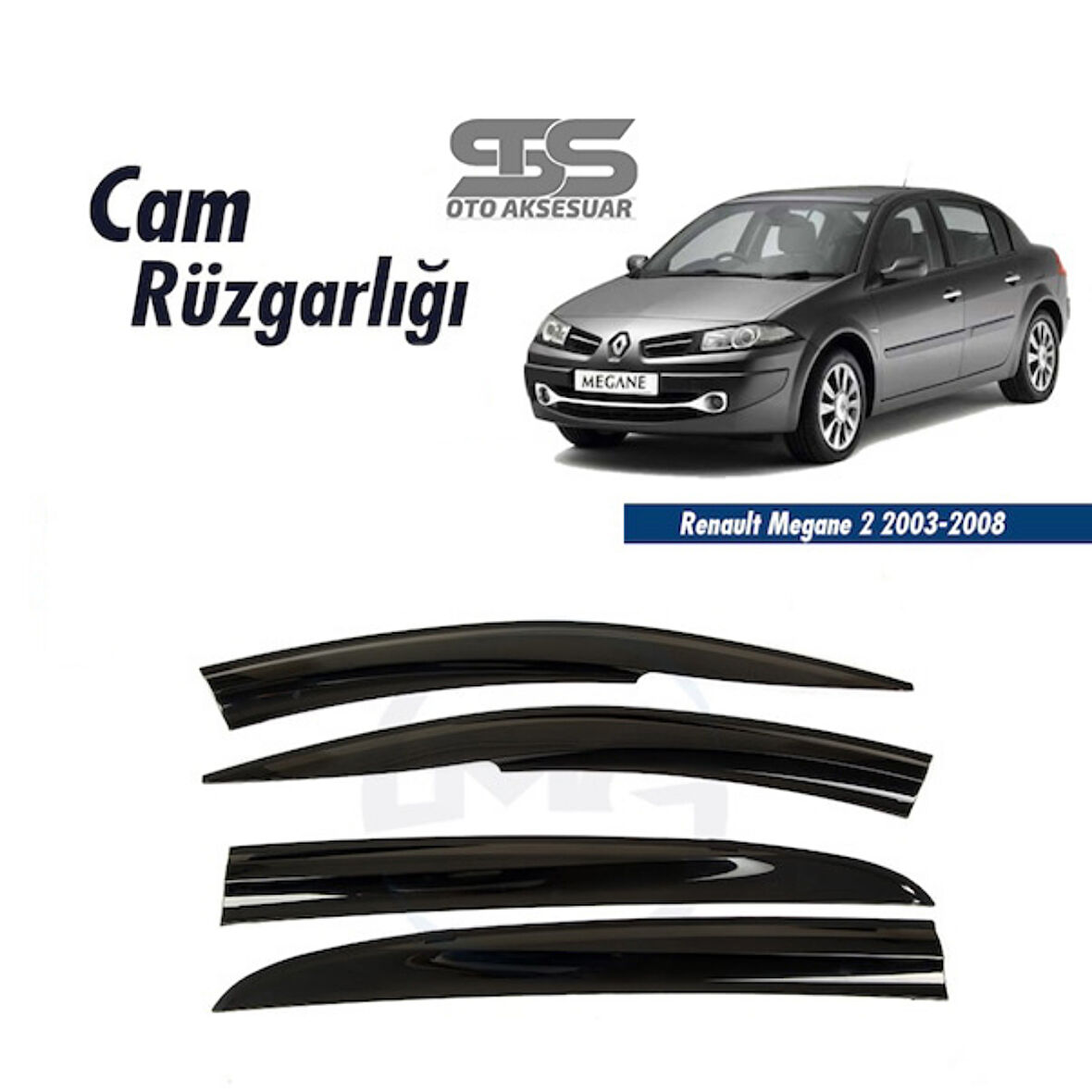 Cam Rüzgarlığı Renault Megane 2 2003-2008 Mügen Tip Piano Black