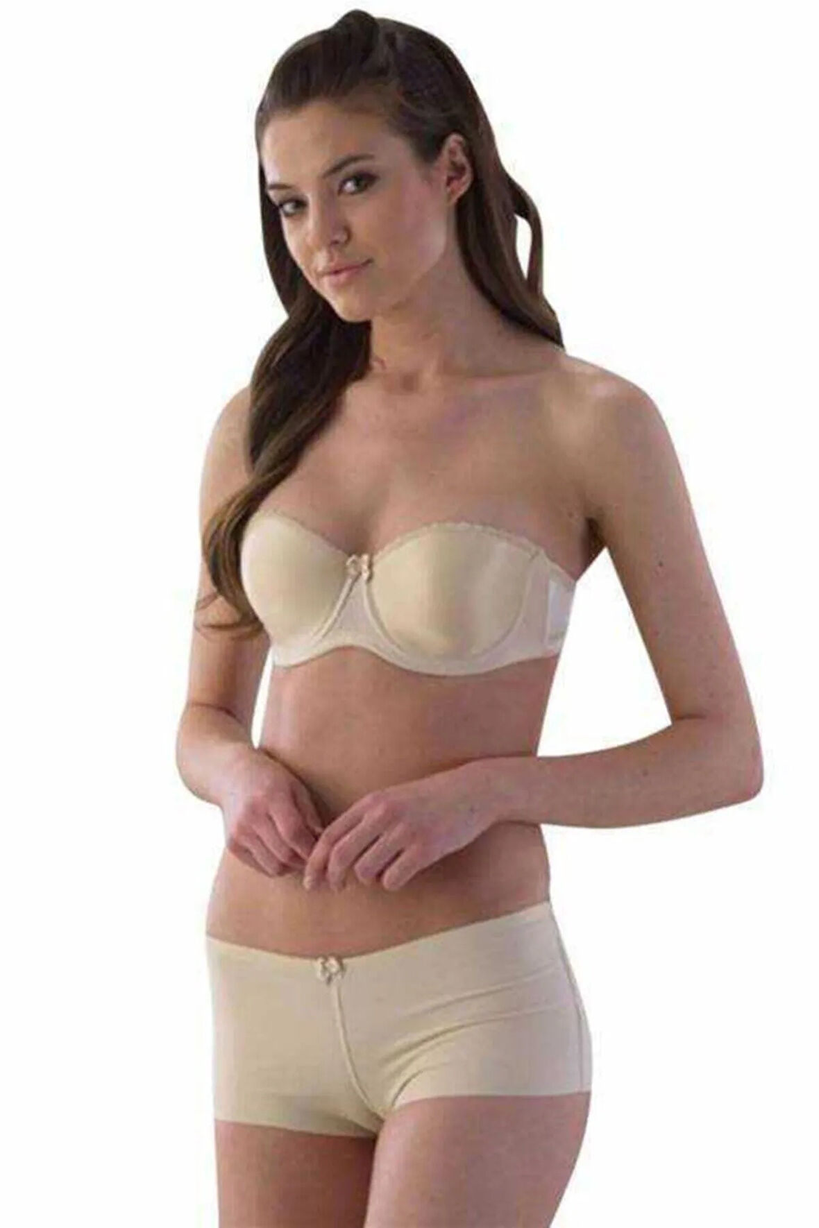 Kadın Bej Ten Lazer Kesim Kısa Boxer Korse 2812