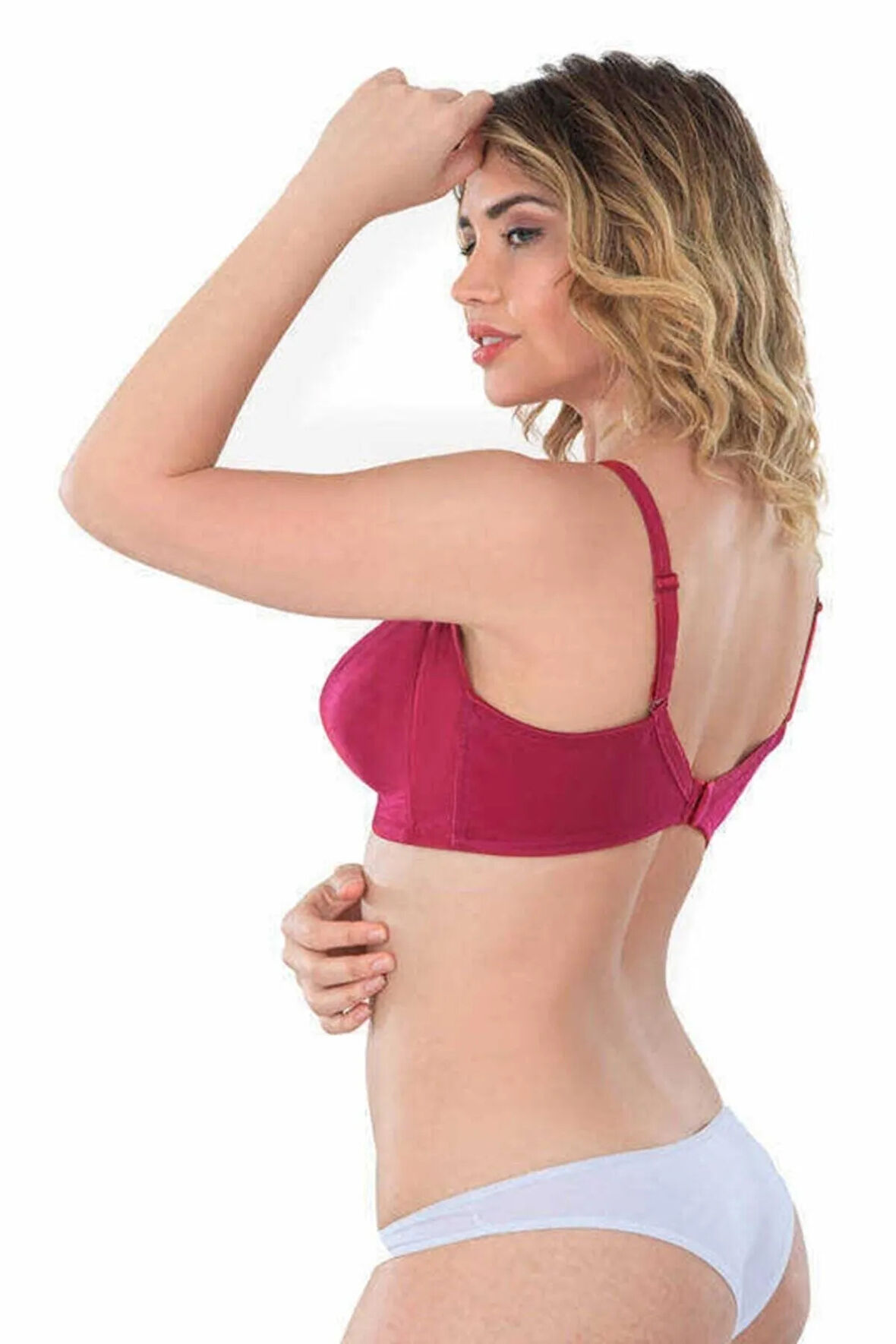 Kadın Bordo Tül Detaylı Balensiz Minimizer Sütyen 171