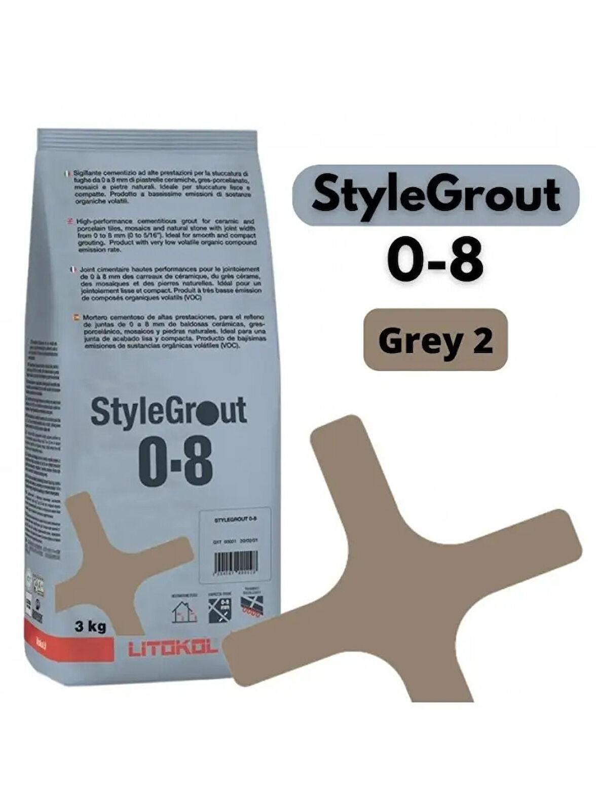 STYLEGROUT 0-8 GREY 2 DERZ DOLGU 3 KG
