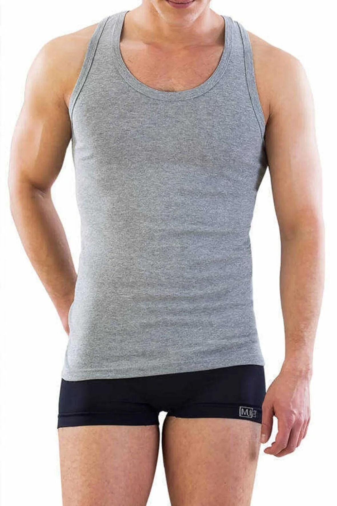 Erkek Siyah Fit Kalıp Sporcu Kesim Atlet 12320-R
