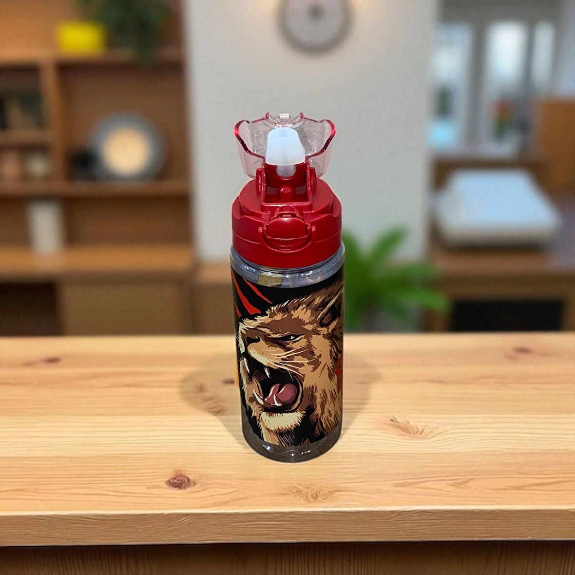 Galatasaray Taraftar Şeffaf 500 Ml Pipetli Suluk Matara