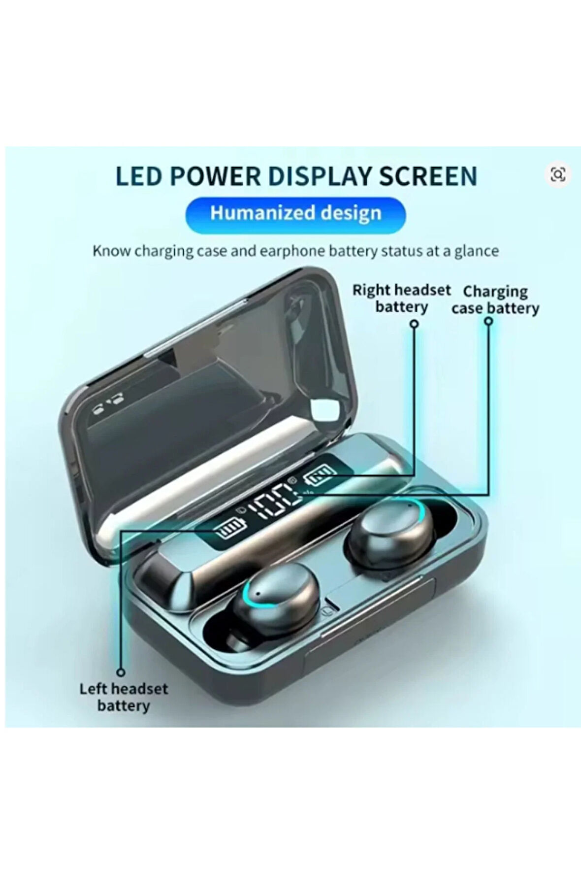 Time&Tech F9-5 2000 MAH POWERBANKLI LED GÖSTERGGELİ PUPG OYUNCU KULAKLIĞI