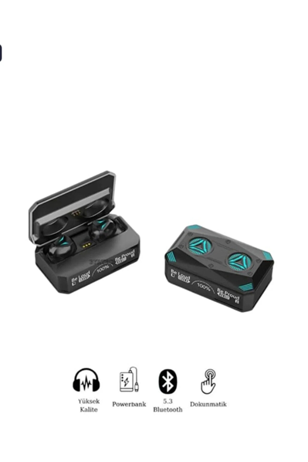 Time&Tech M98 Plus Powerbankli Gaming Işıklı Kulak içi Bluetooth Kulaklık Şarj Göstergeli