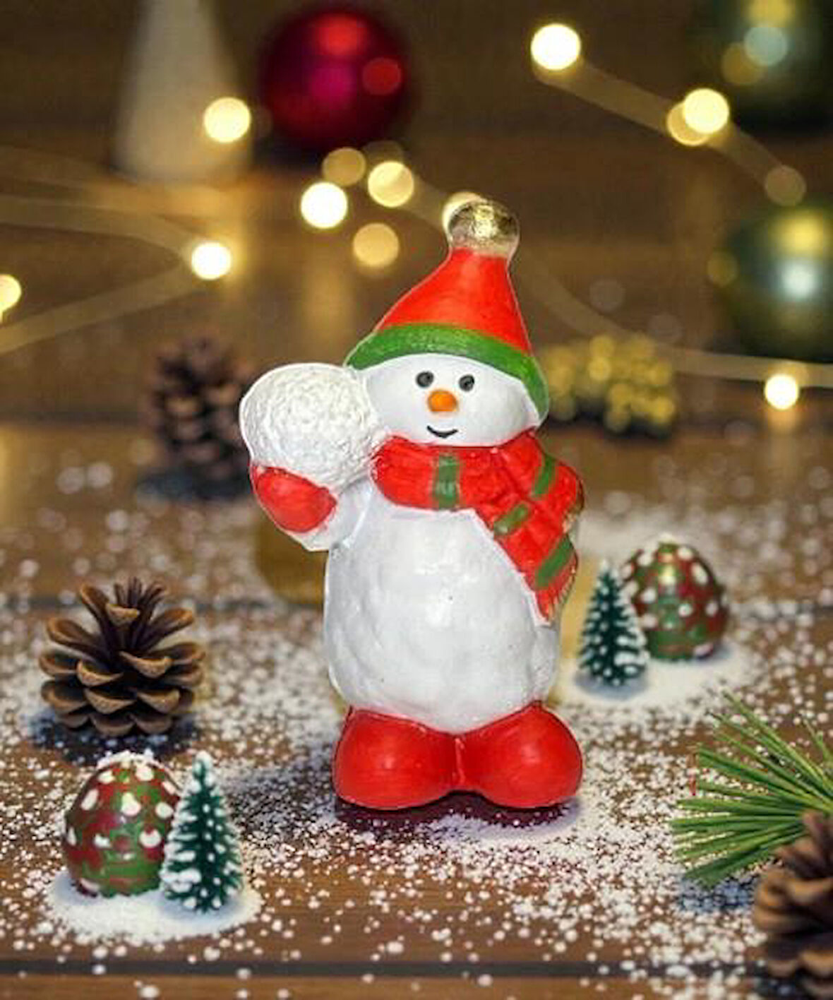 Dekoratif Mini Kardan Adam Figürlü Biblo Noel Süsü Yılbaşı Dekorasyon