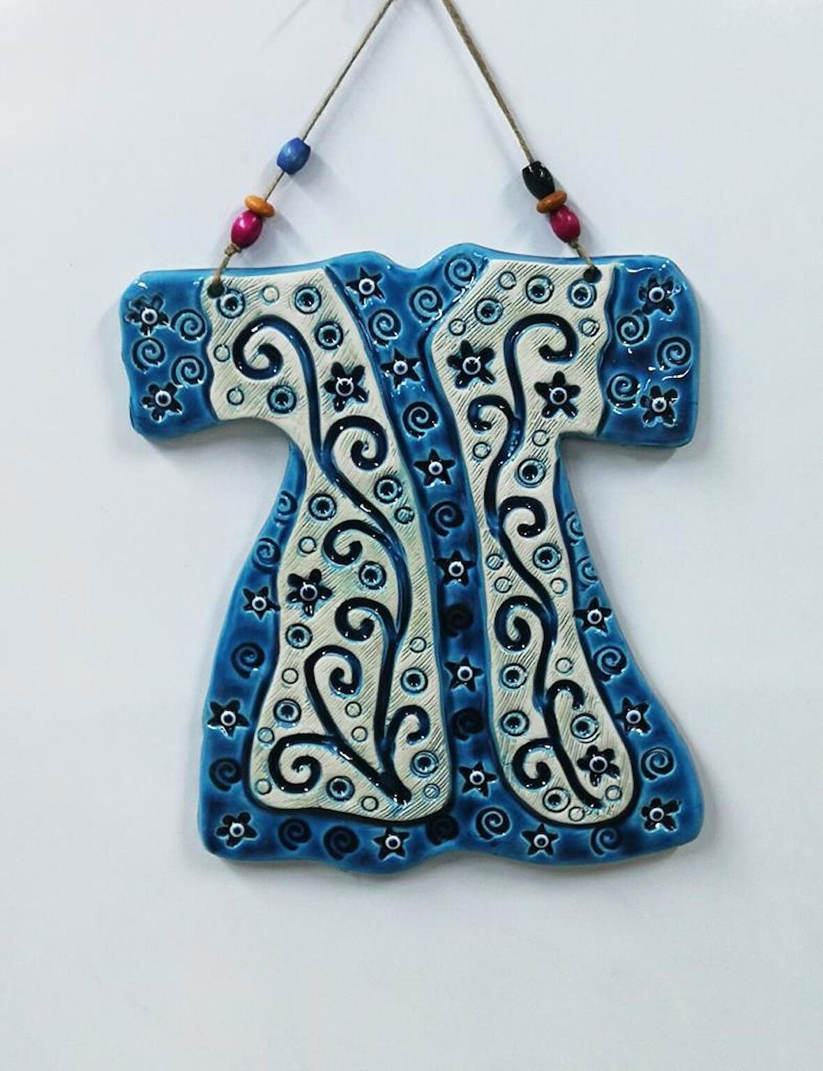 Seramik Semazen Hırkası Dekoratif El İşi Duvar Süsü Büyük Boy Nazarlık