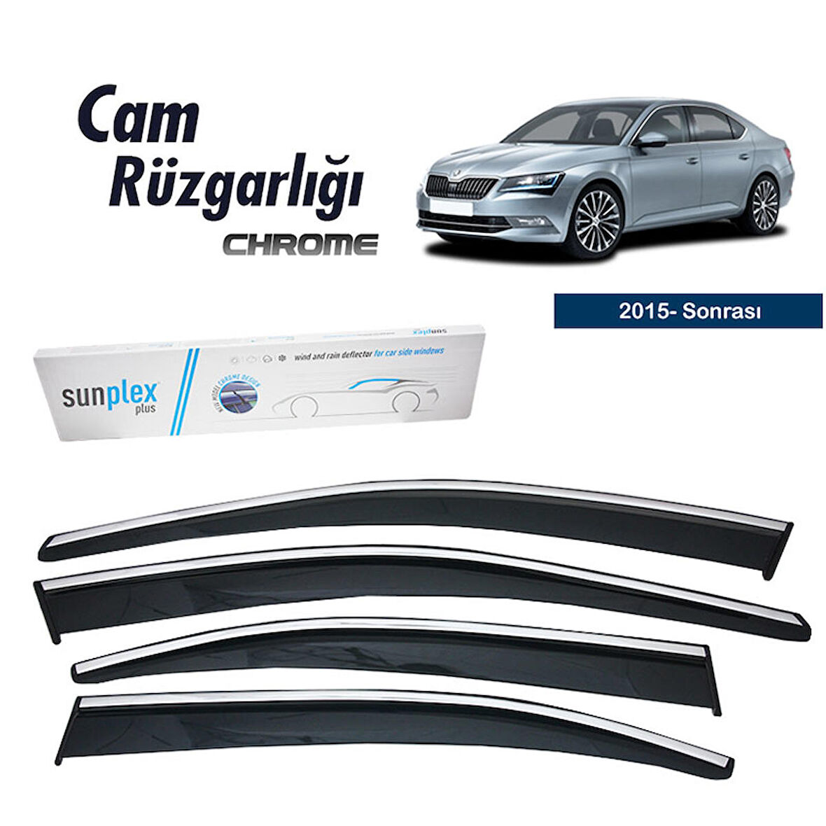 Skoda SuperB Sunplex Krom Cam Rüzgarlığı 2015 ve Sonrası