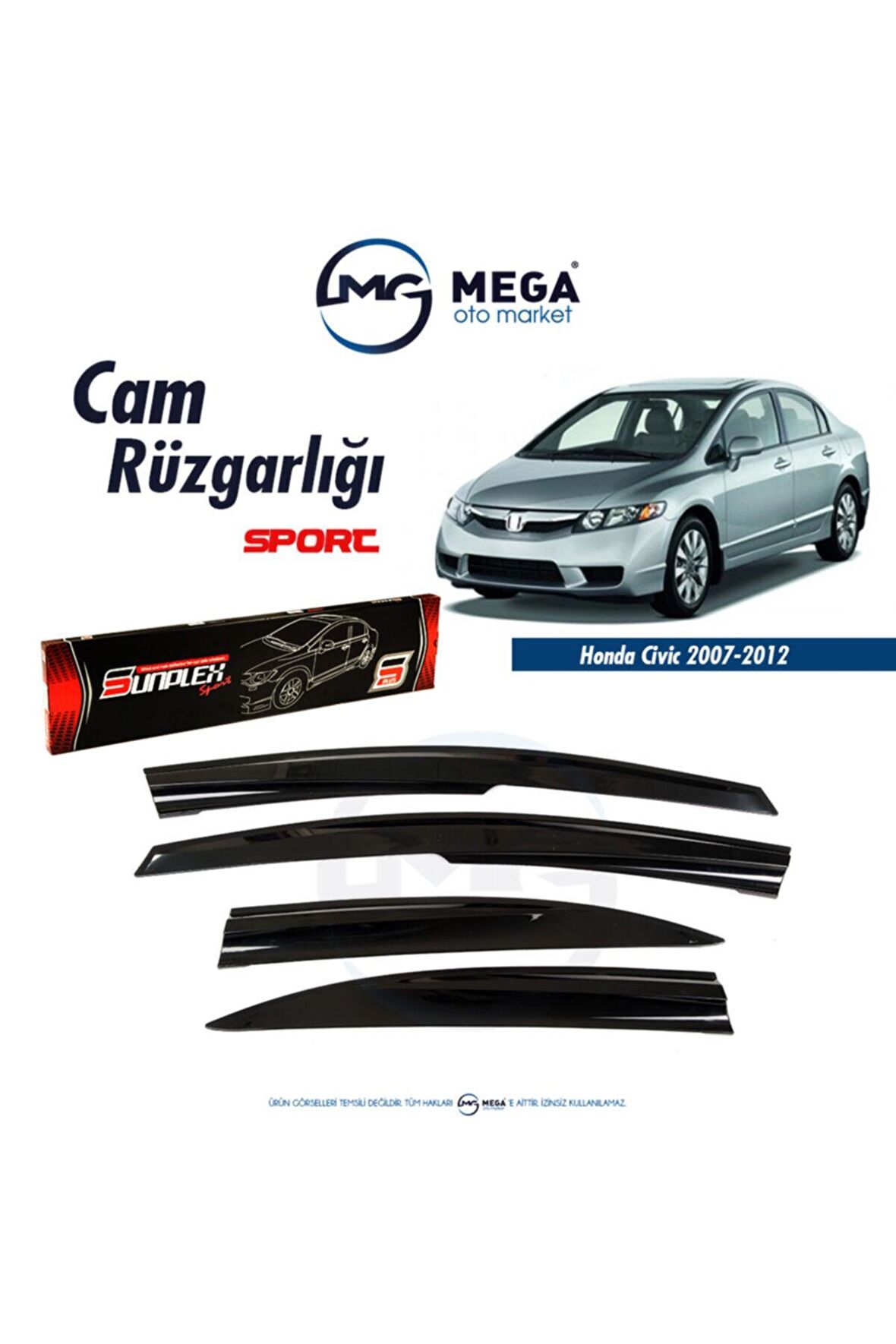Honda Civic 2006-2012 Mugen Cam Rüzgarlık
